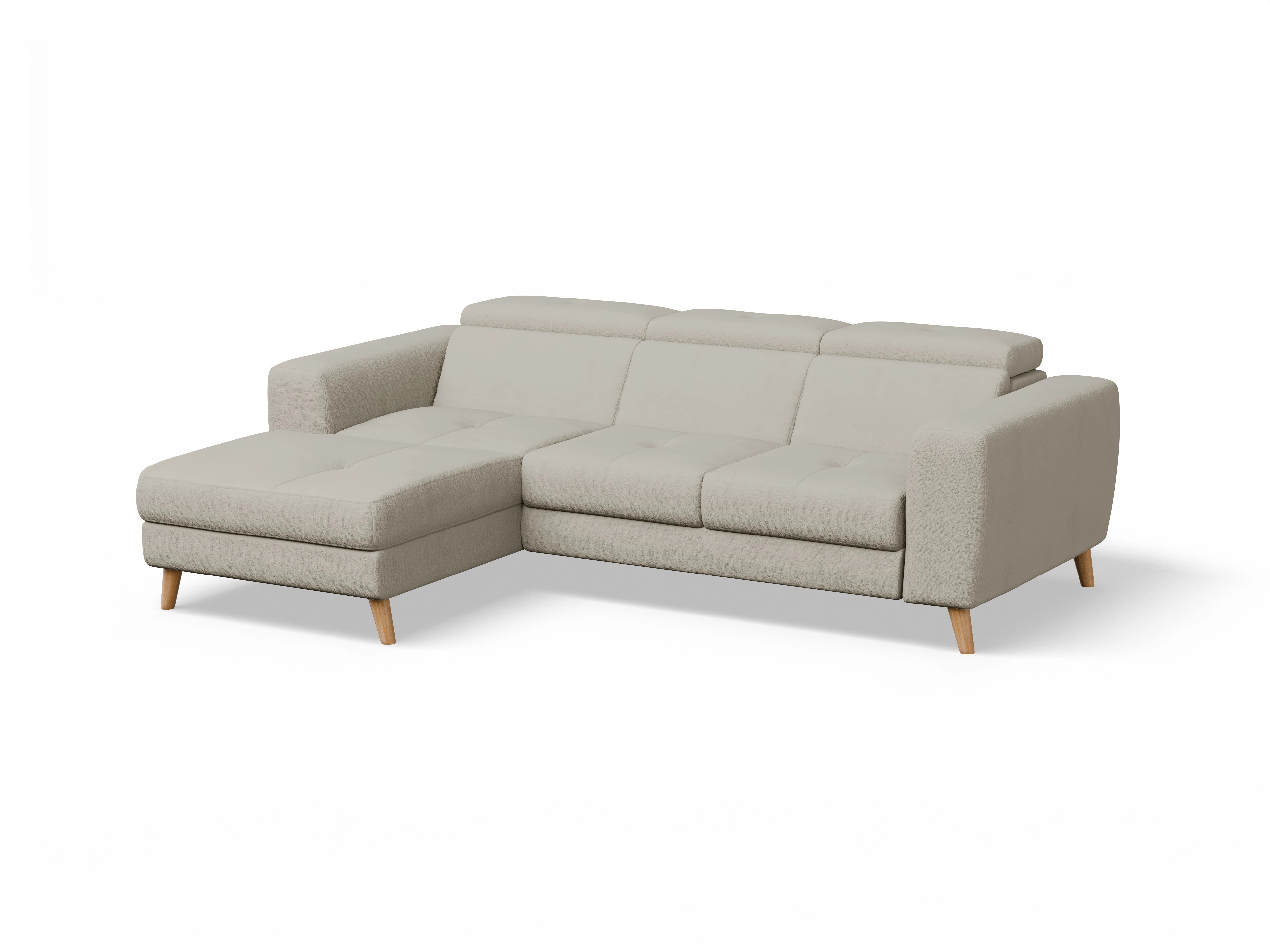Ansicht des Produktes Capua Ecksofa links Abschluss offen in Stoff Beige