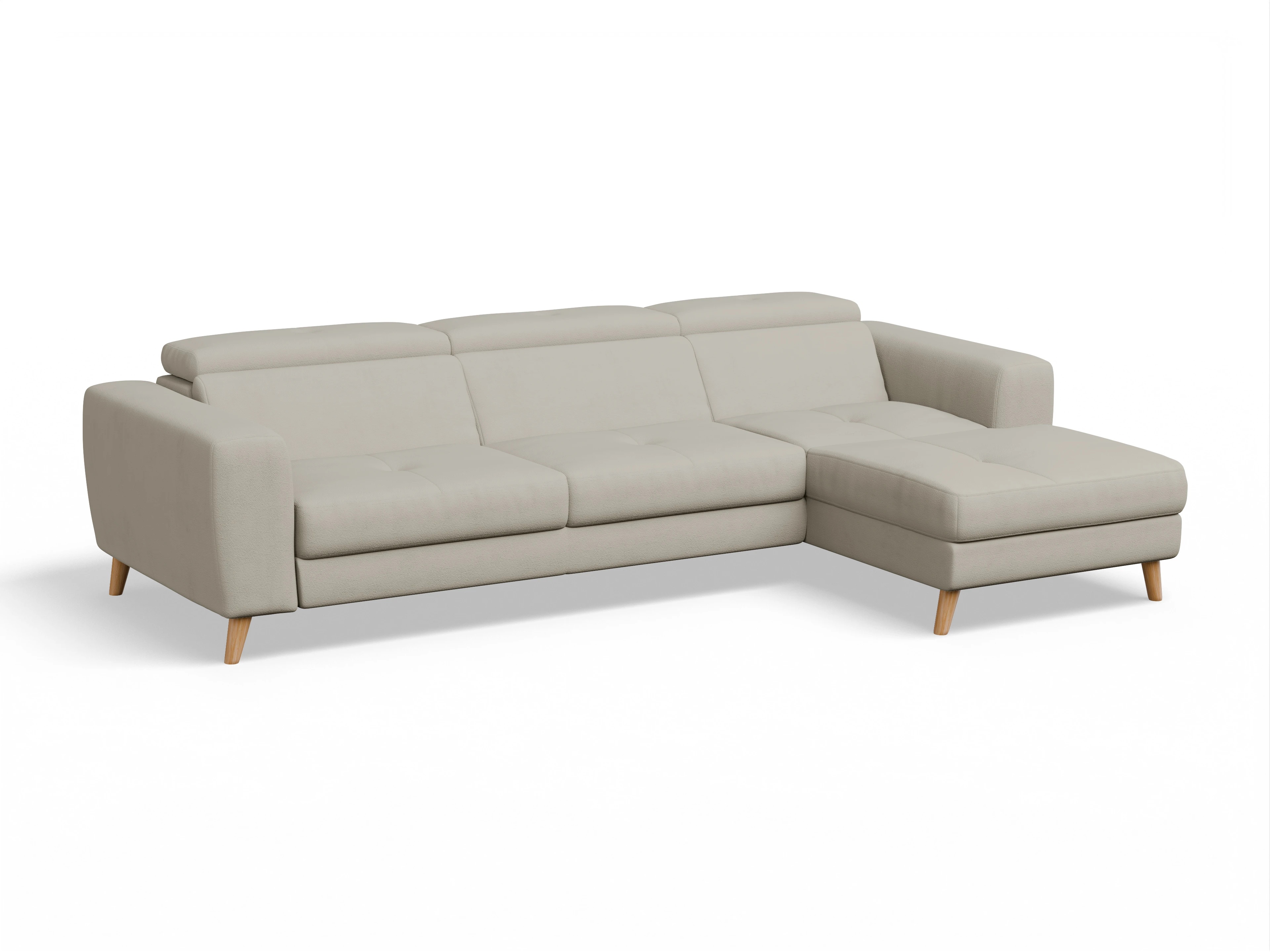 Ansicht des Produktes Capua Ecksofa rechts Abschluss offen in Stoff Beige