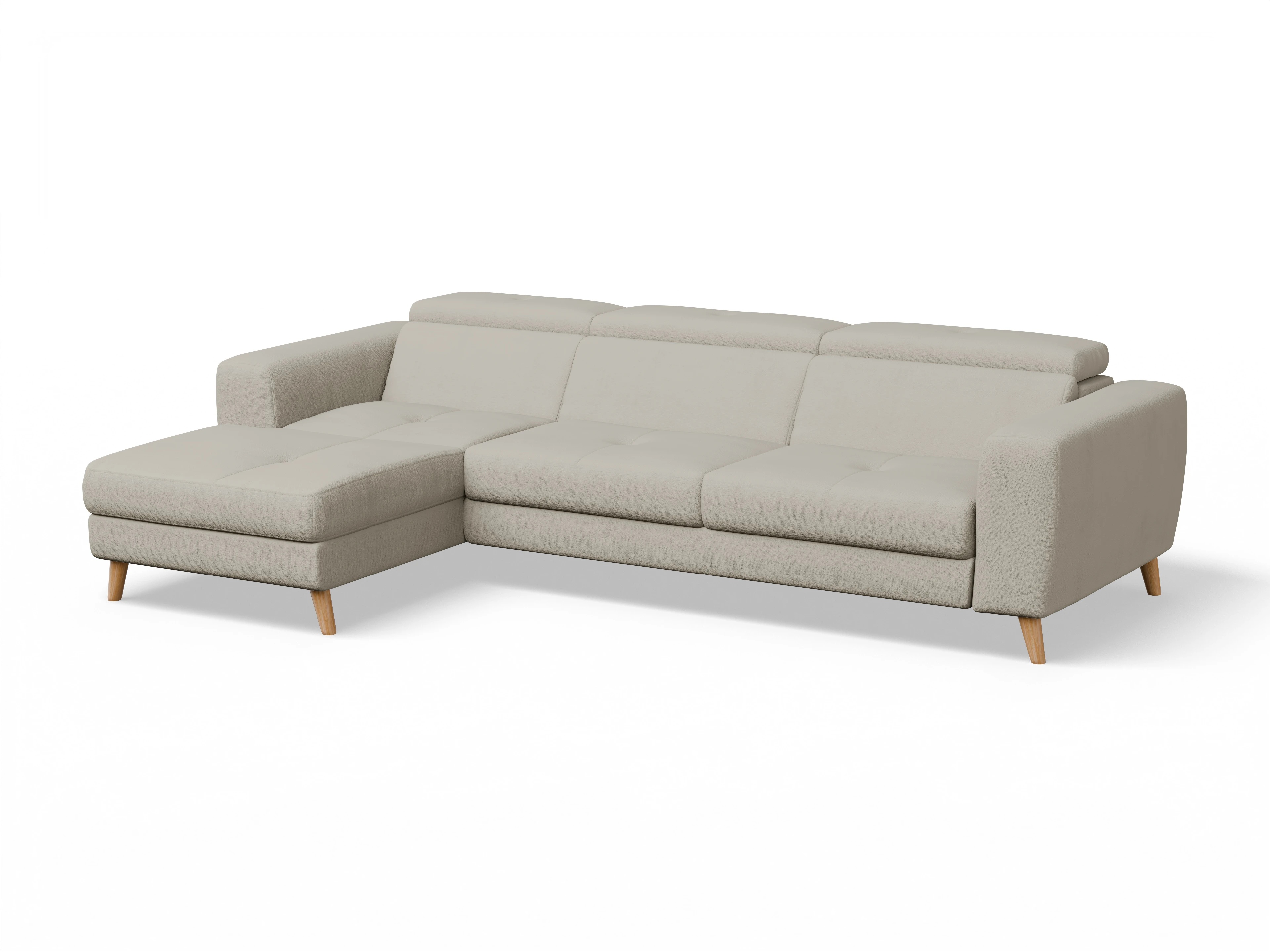 Ansicht des Produktes Capua Ecksofa links Abschluss offen in Stoff Beige
