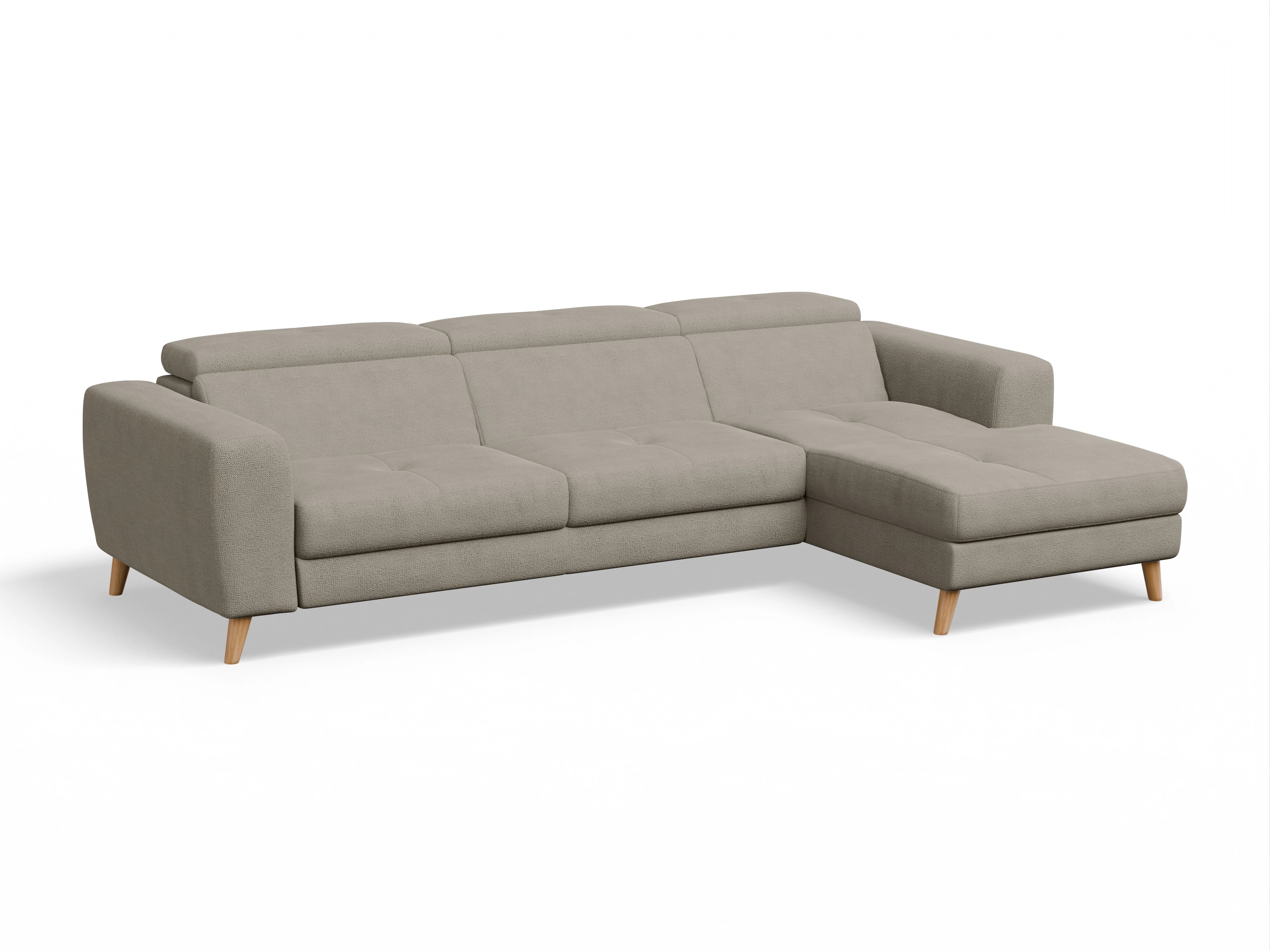 Ansicht des Produktes Capua Ecksofa rechts Abschluss offen in Stoff Braun