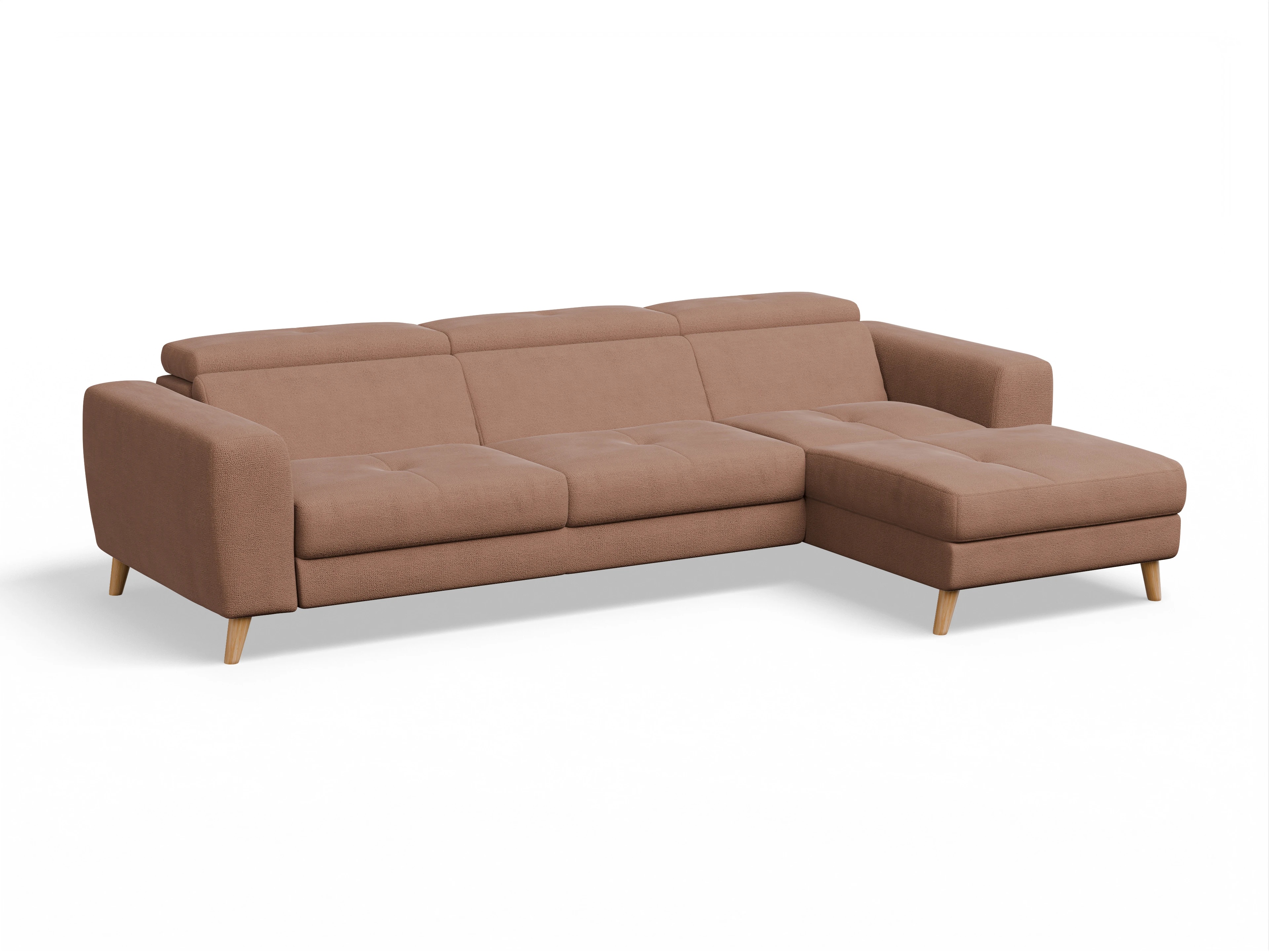 Ansicht des Produktes Capua Ecksofa rechts Abschluss offen in Stoff Orange