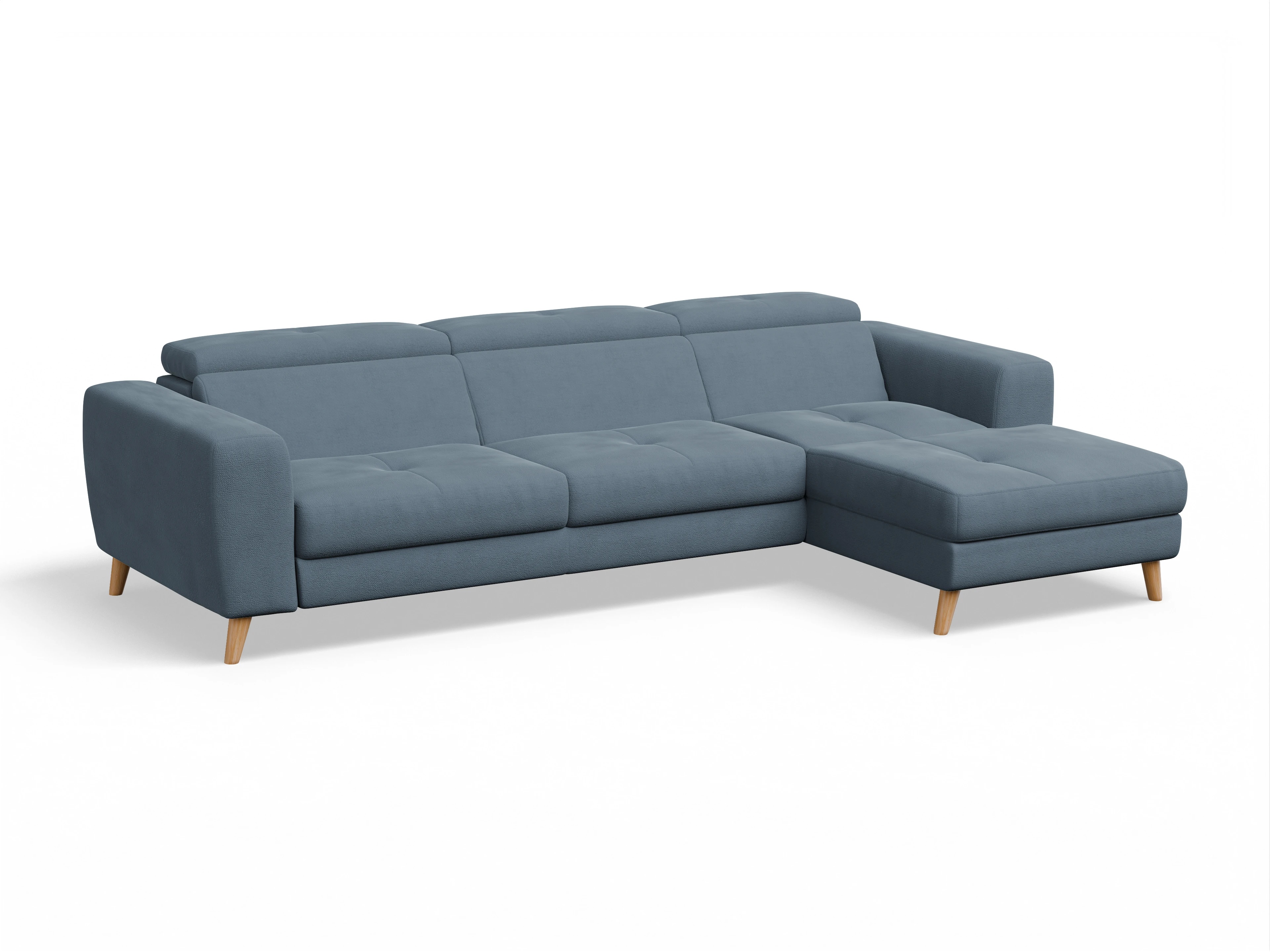 Ansicht des Produktes Capua Ecksofa rechts Abschluss offen in Stoff Blau