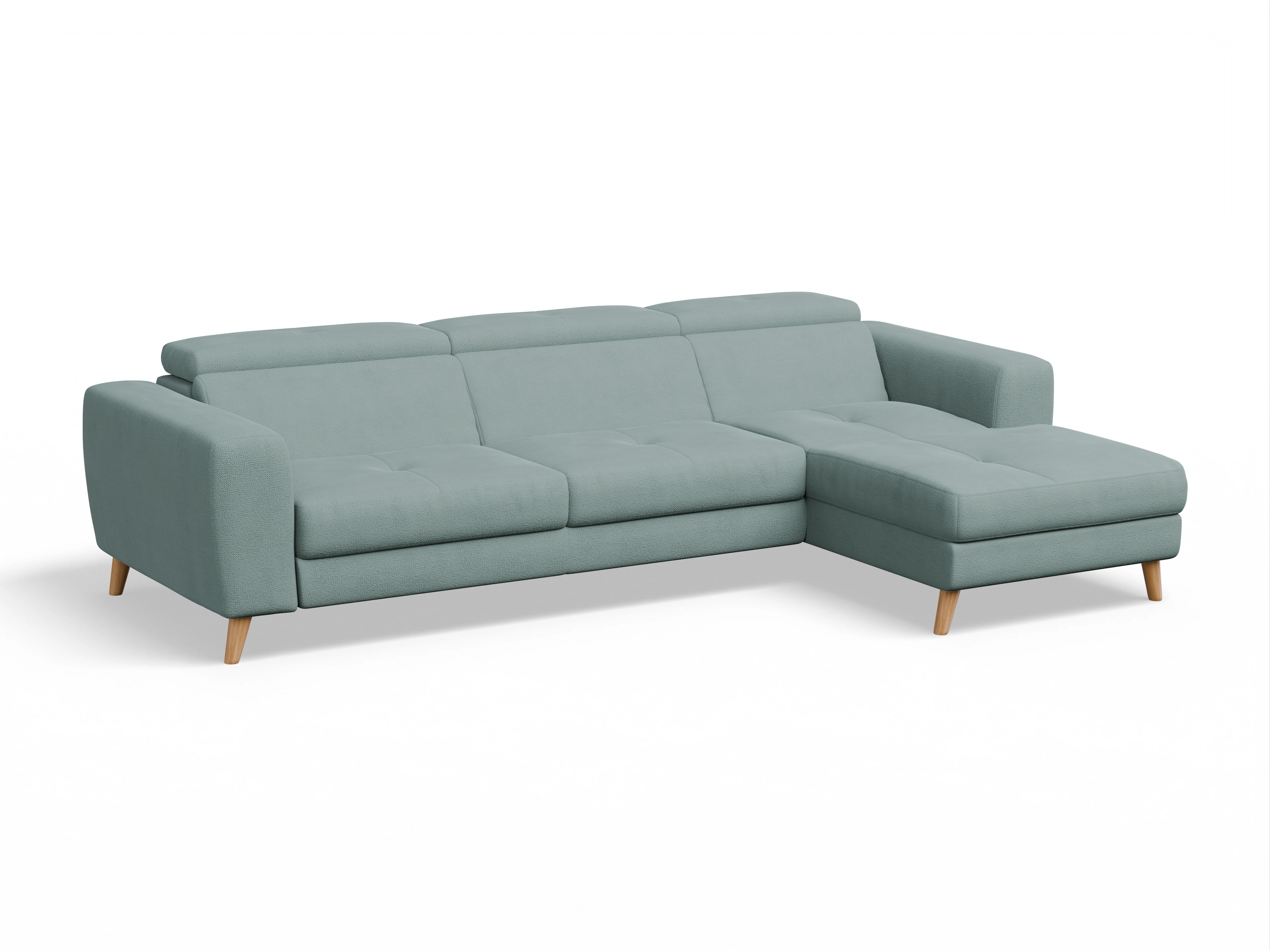 Ansicht des Produktes Capua Ecksofa rechts Abschluss offen in Stoff Blau