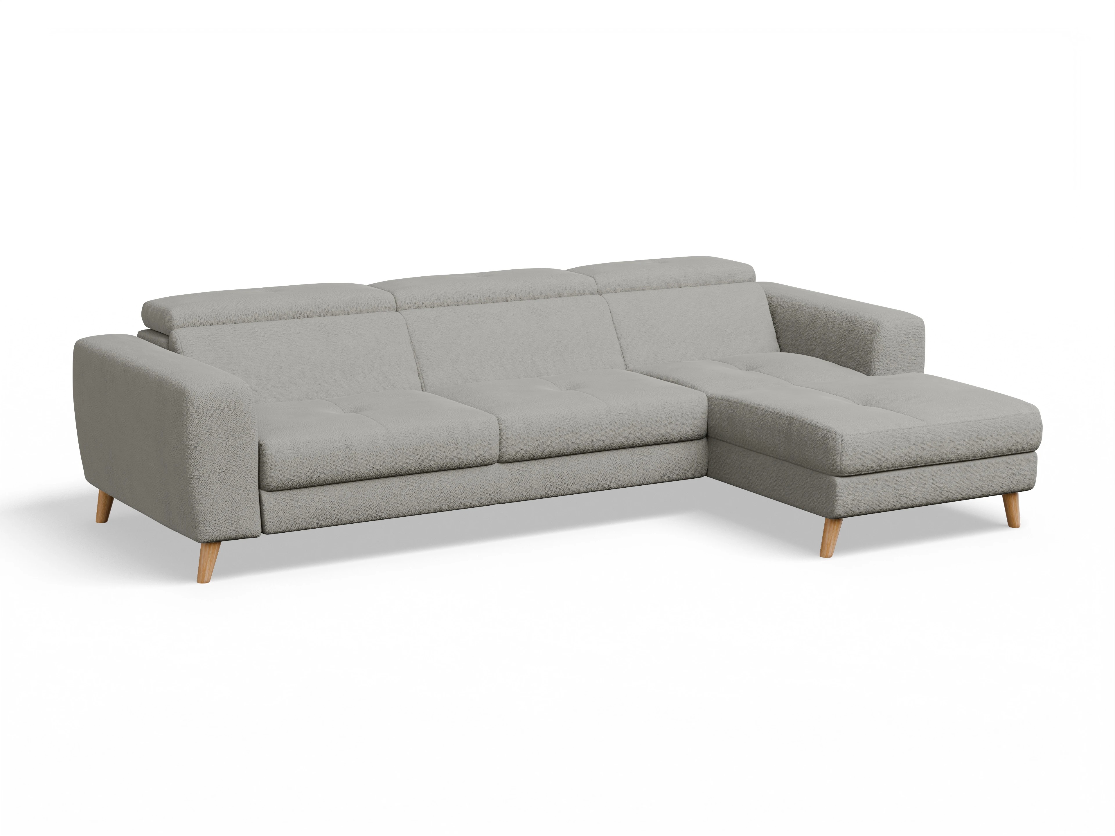 Ansicht des Produktes Capua Ecksofa rechts Abschluss offen in Stoff Grau