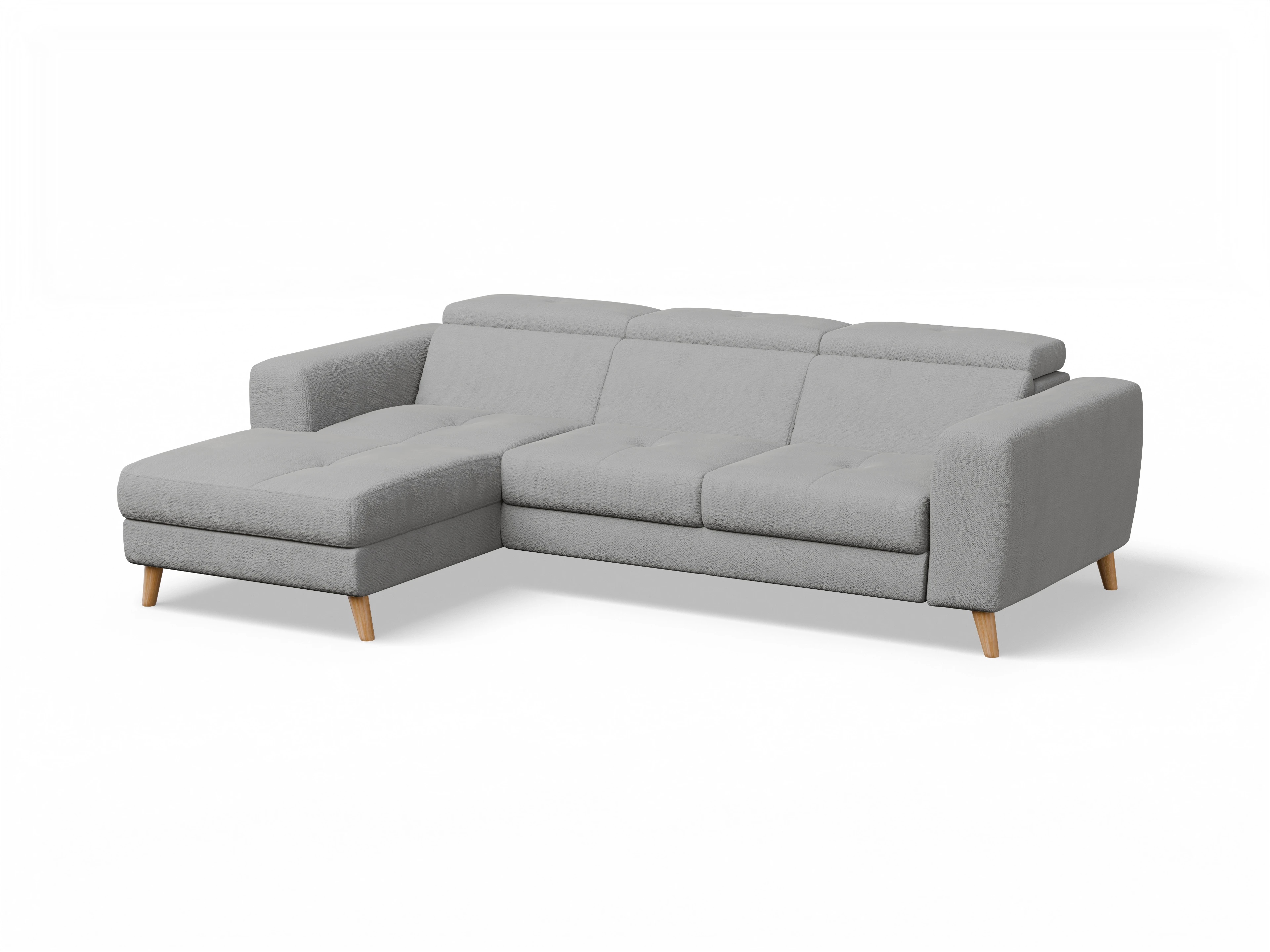 Ansicht des Produktes Capua Ecksofa links Abschluss offen in Stoff Grau