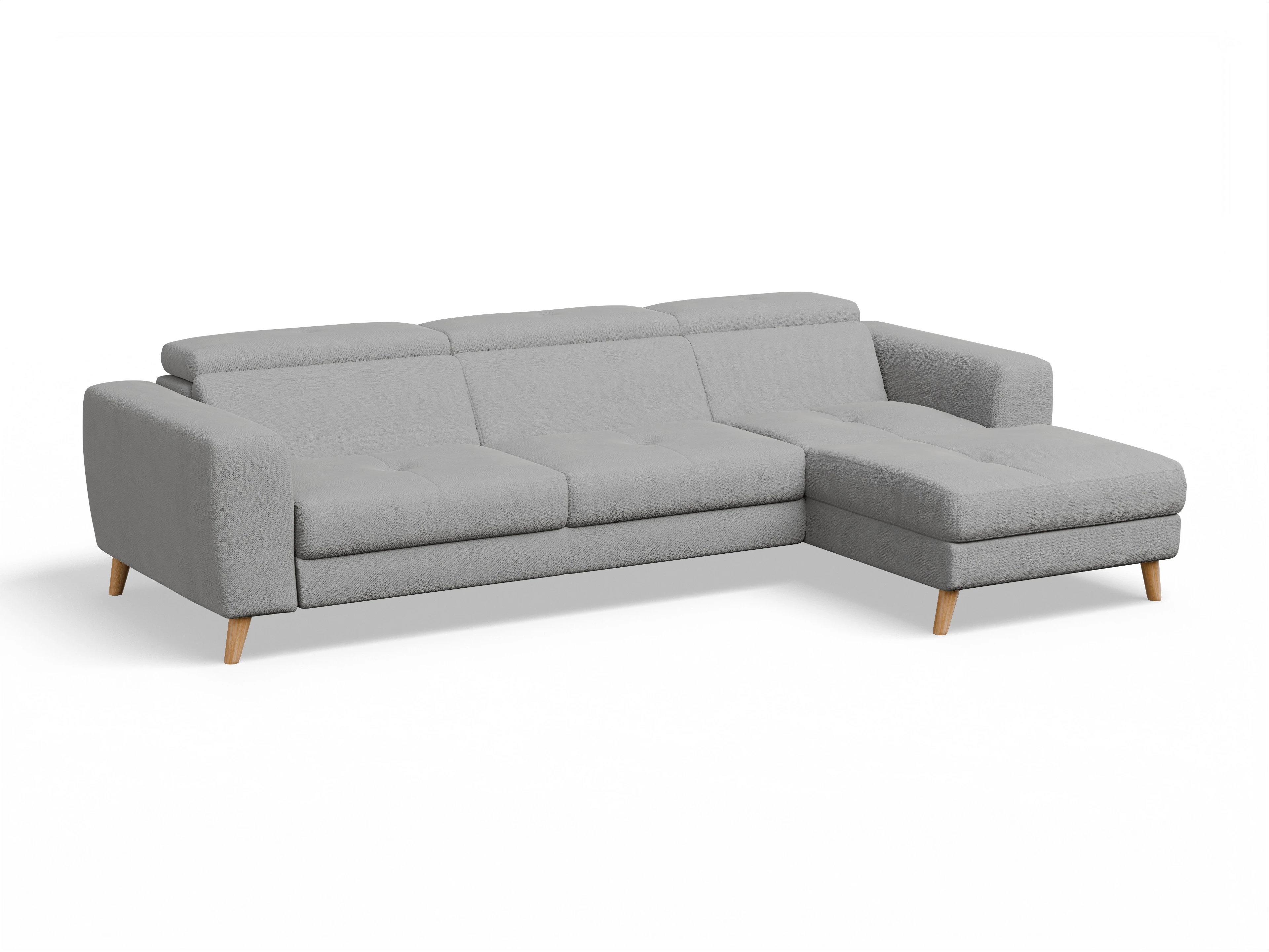 Ansicht des Produktes Capua Ecksofa rechts Abschluss offen in Stoff Grau