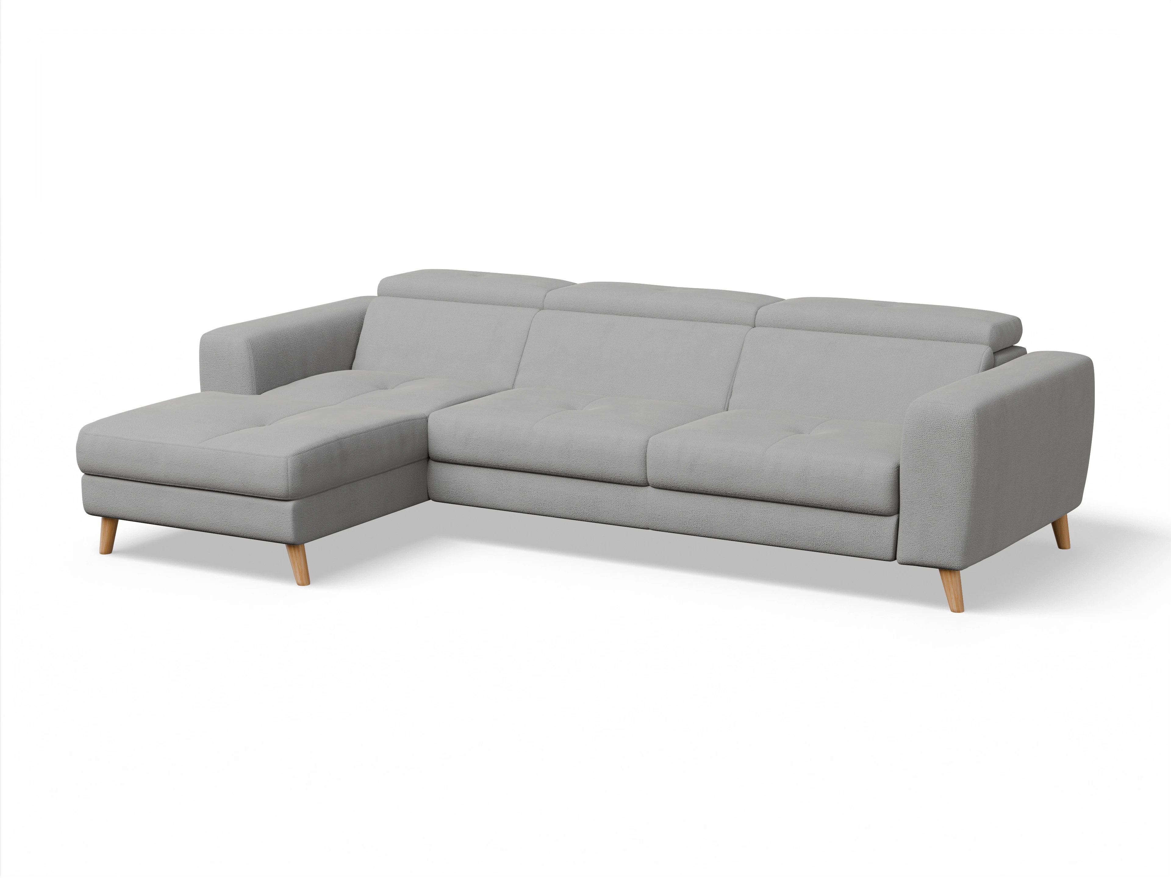 Ansicht des Produktes Capua Ecksofa links Abschluss offen in Stoff Grau