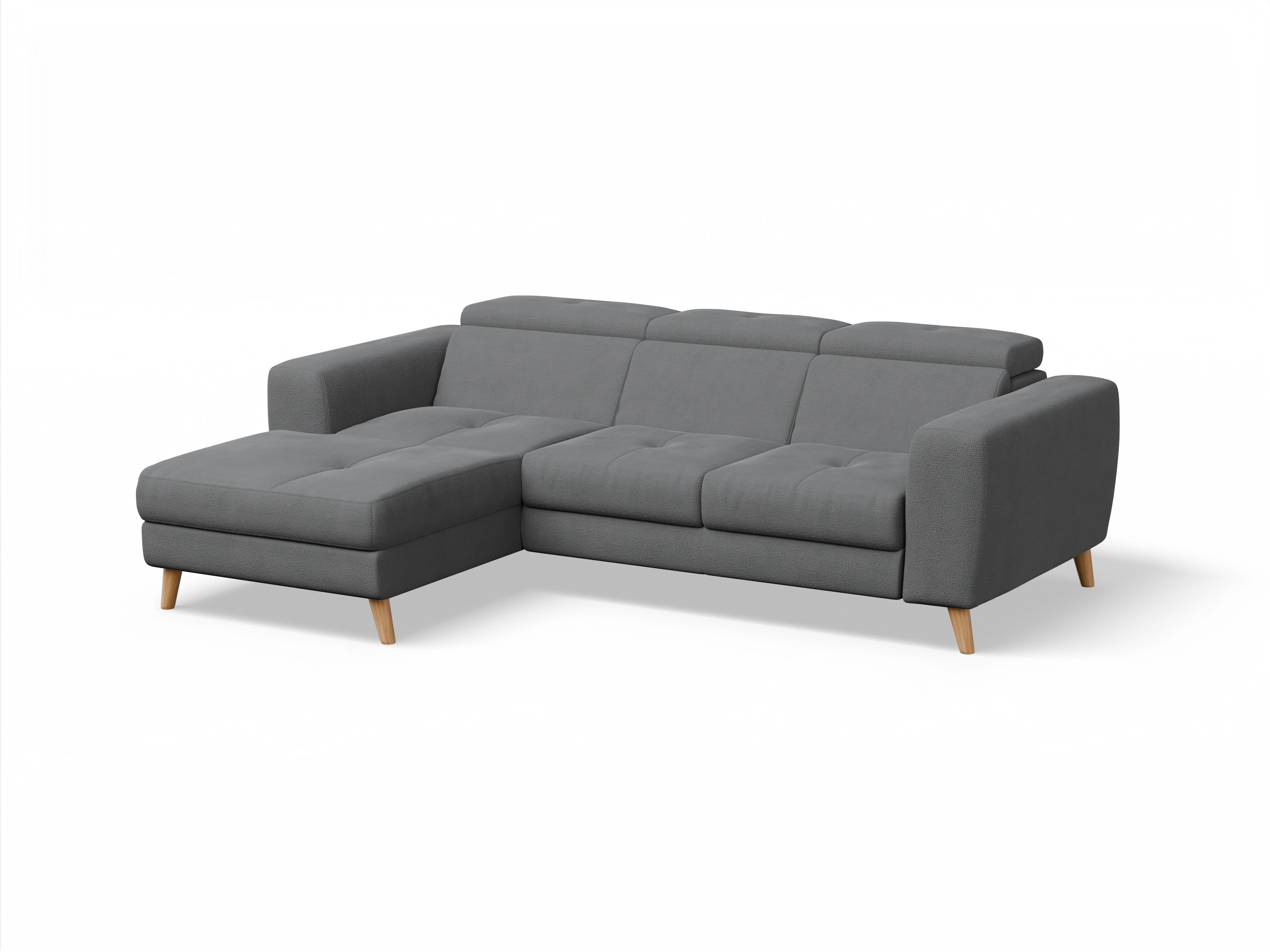 Ansicht des Produktes Capua Ecksofa links Abschluss offen in Stoff Grau