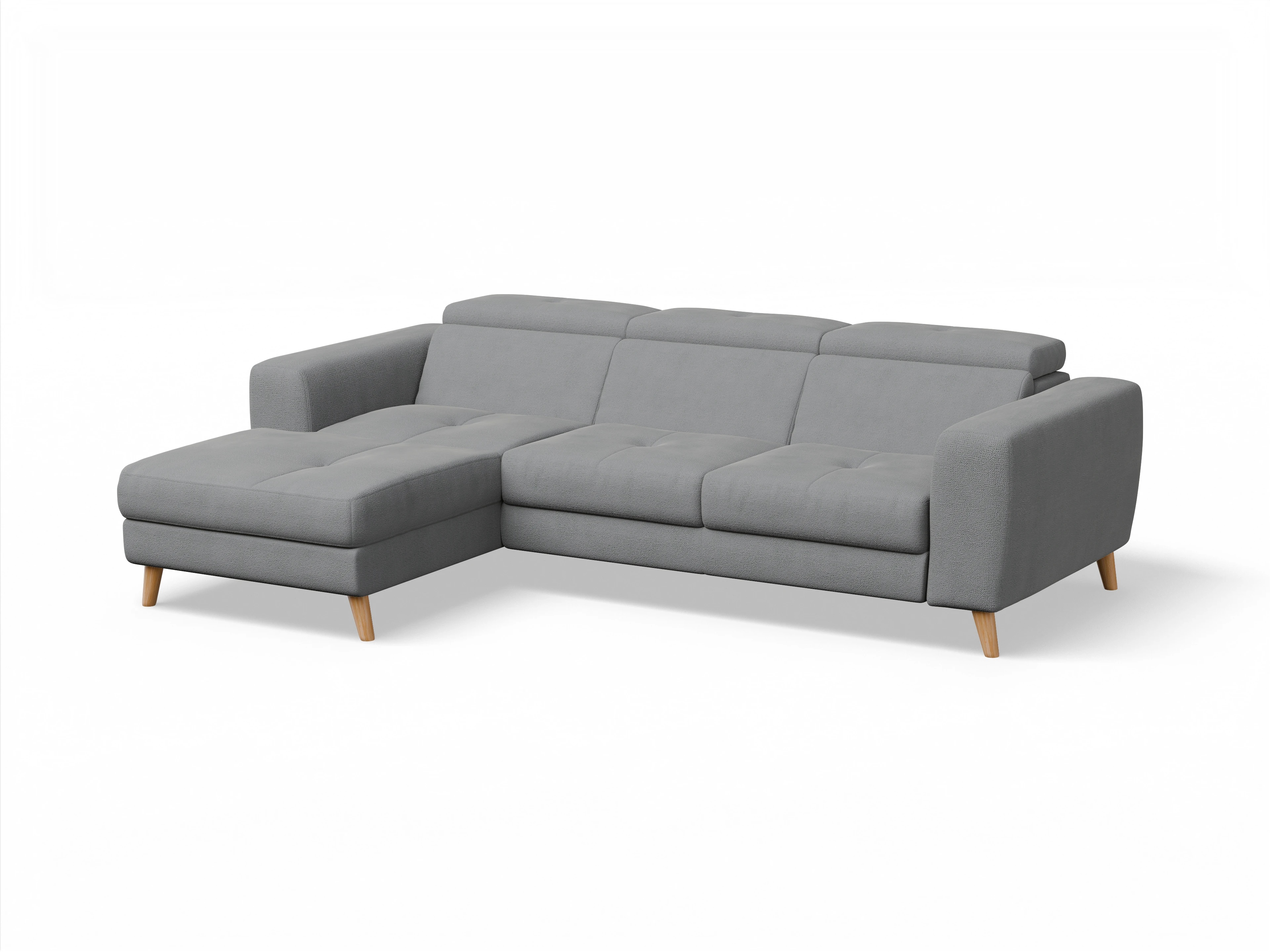 Ansicht des Produktes Capua Ecksofa links Abschluss offen in Stoff Grau