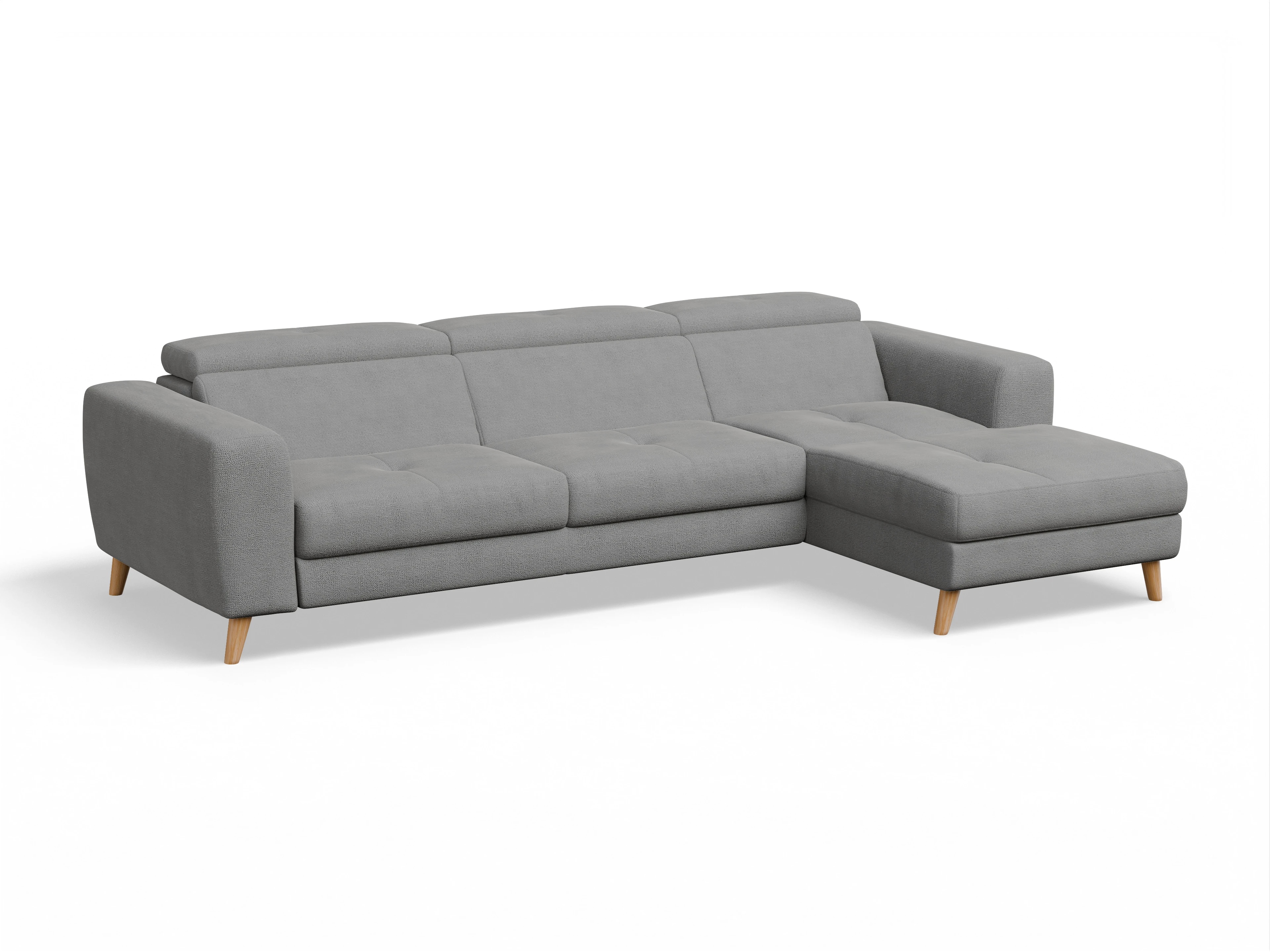 Ansicht des Produktes Capua Ecksofa rechts Abschluss offen in Stoff Grau