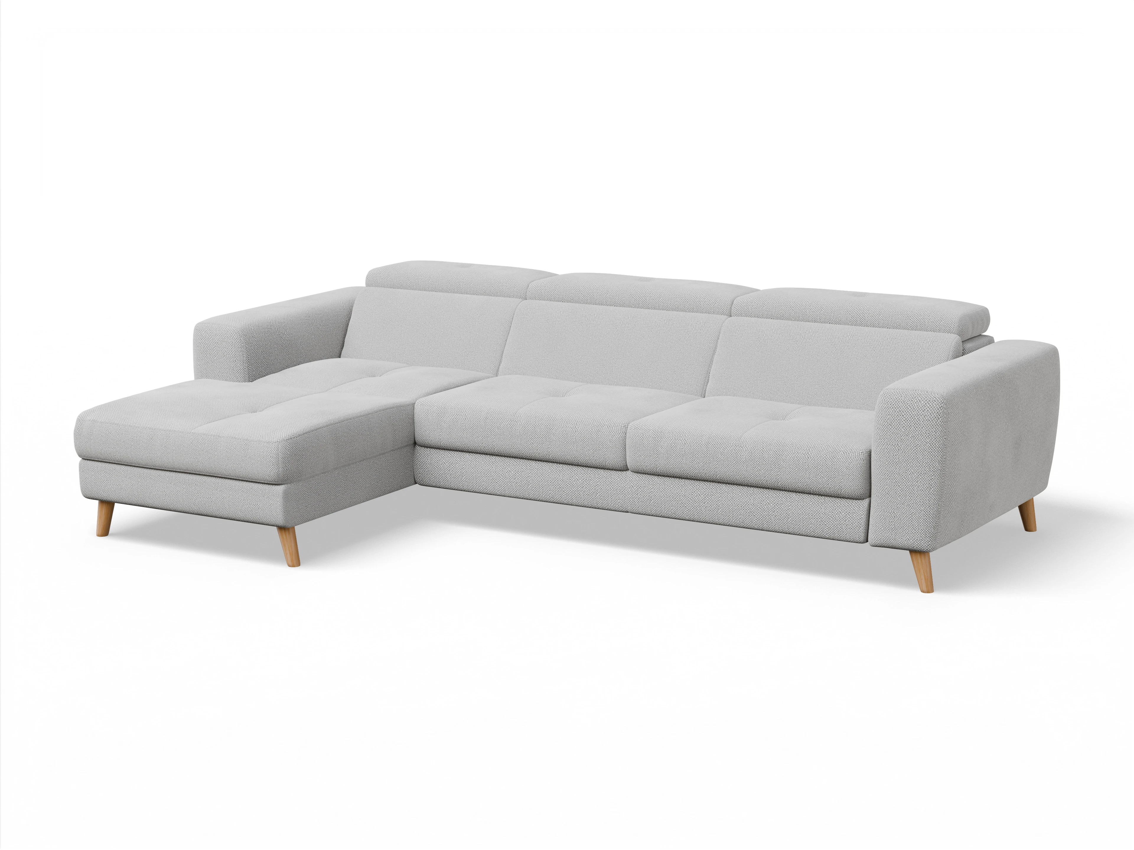 Ansicht des Produktes Capua Ecksofa links Abschluss offen in Stoff Beige