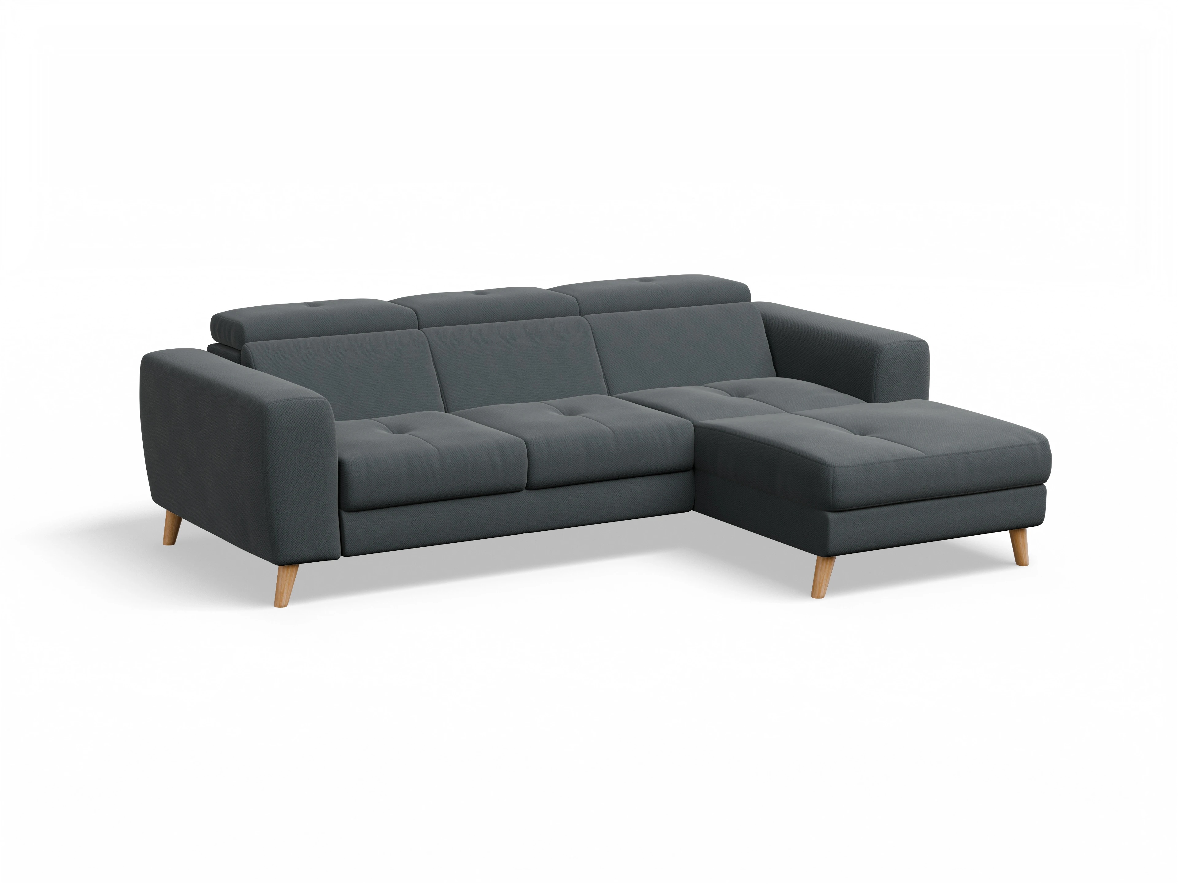 Ansicht des Produktes Capua Ecksofa rechts Abschluss offen in Stoff Grau