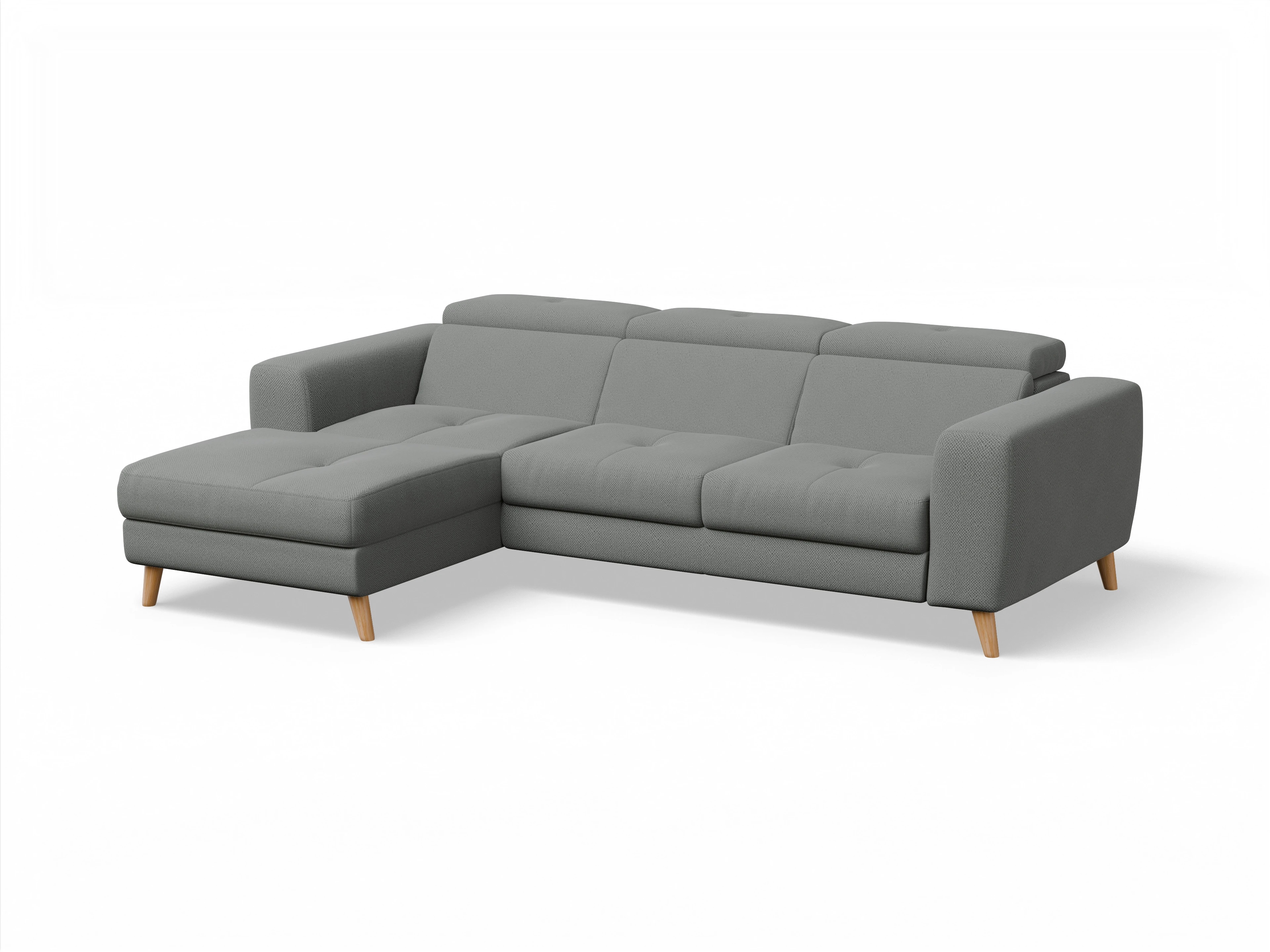 Ansicht des Produktes Capua Ecksofa links Abschluss offen in Stoff Grau