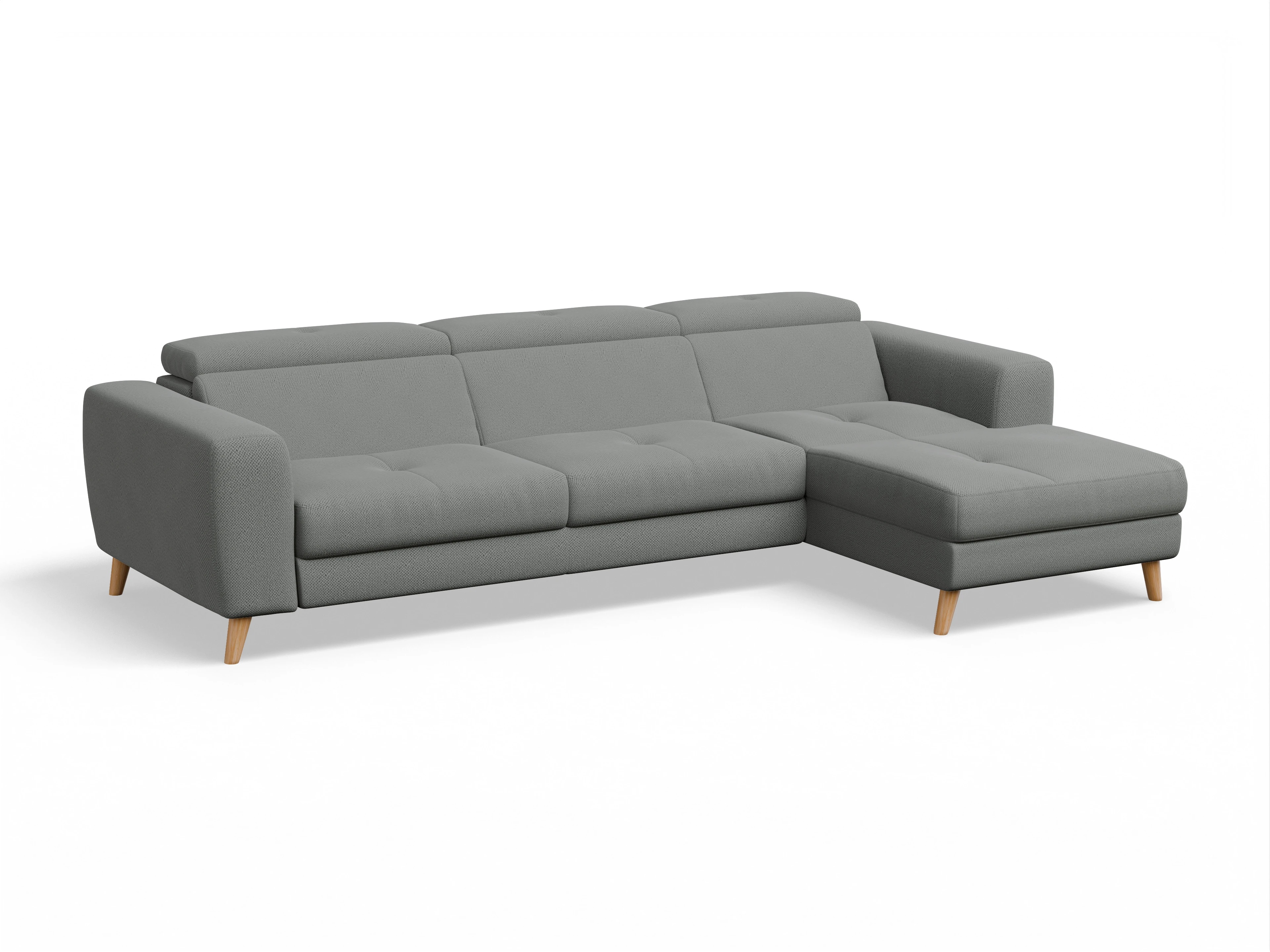 Ansicht des Produktes Capua Ecksofa rechts Abschluss offen in Stoff Grau