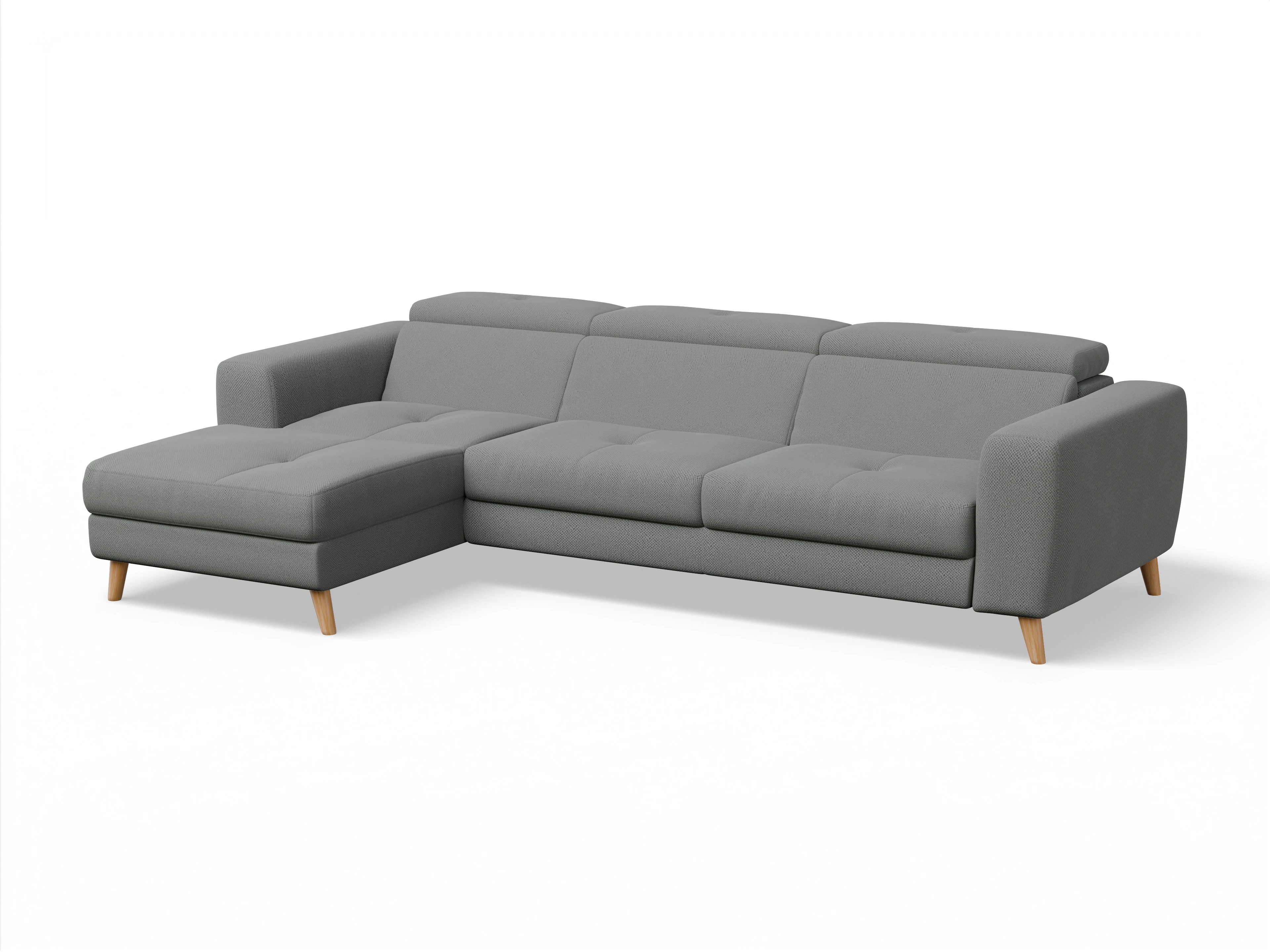 Ansicht des Produktes Capua Ecksofa links Abschluss offen in Stoff Grau