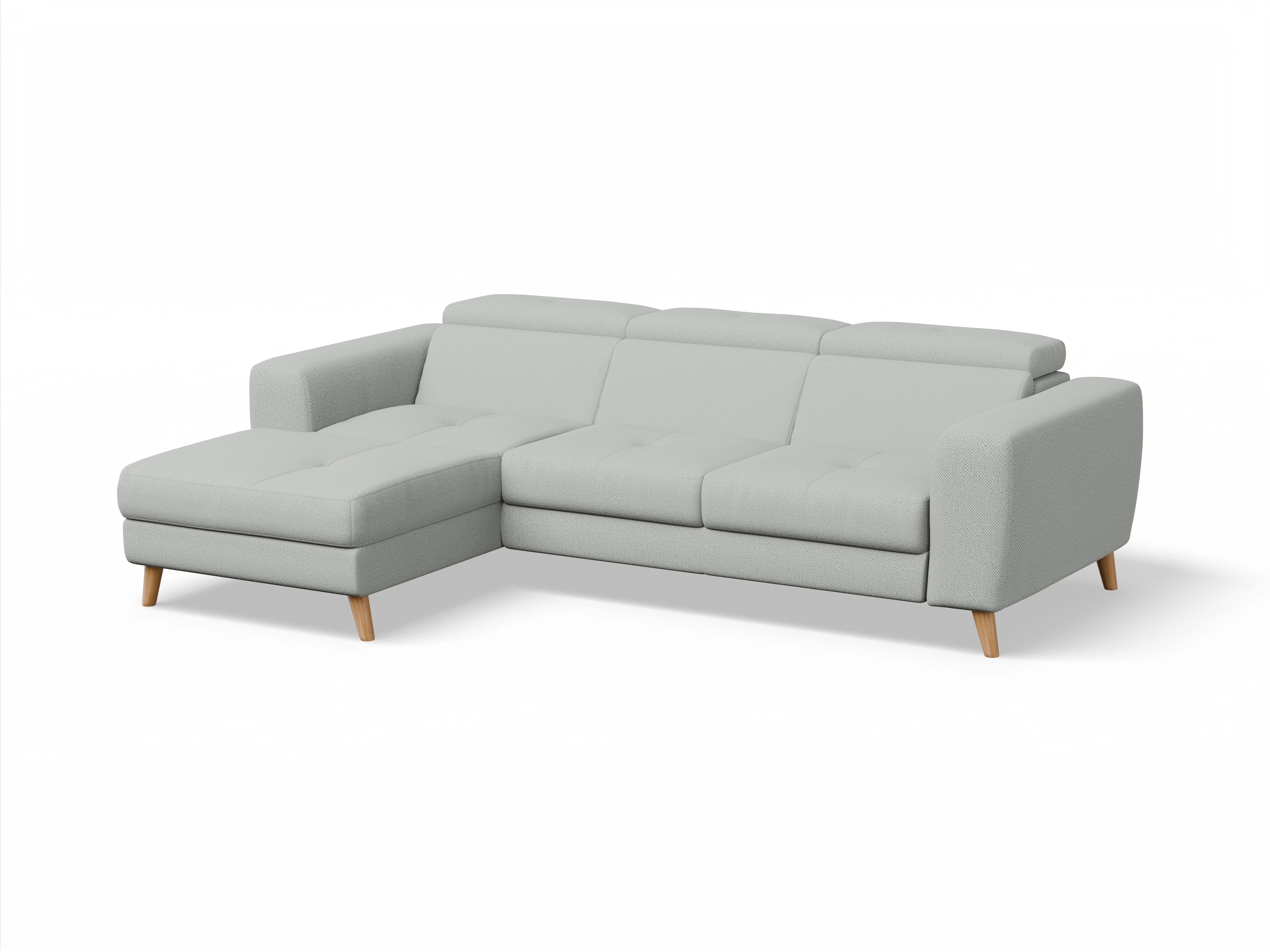 Ansicht des Produktes Capua Ecksofa links Abschluss offen in Stoff Grau