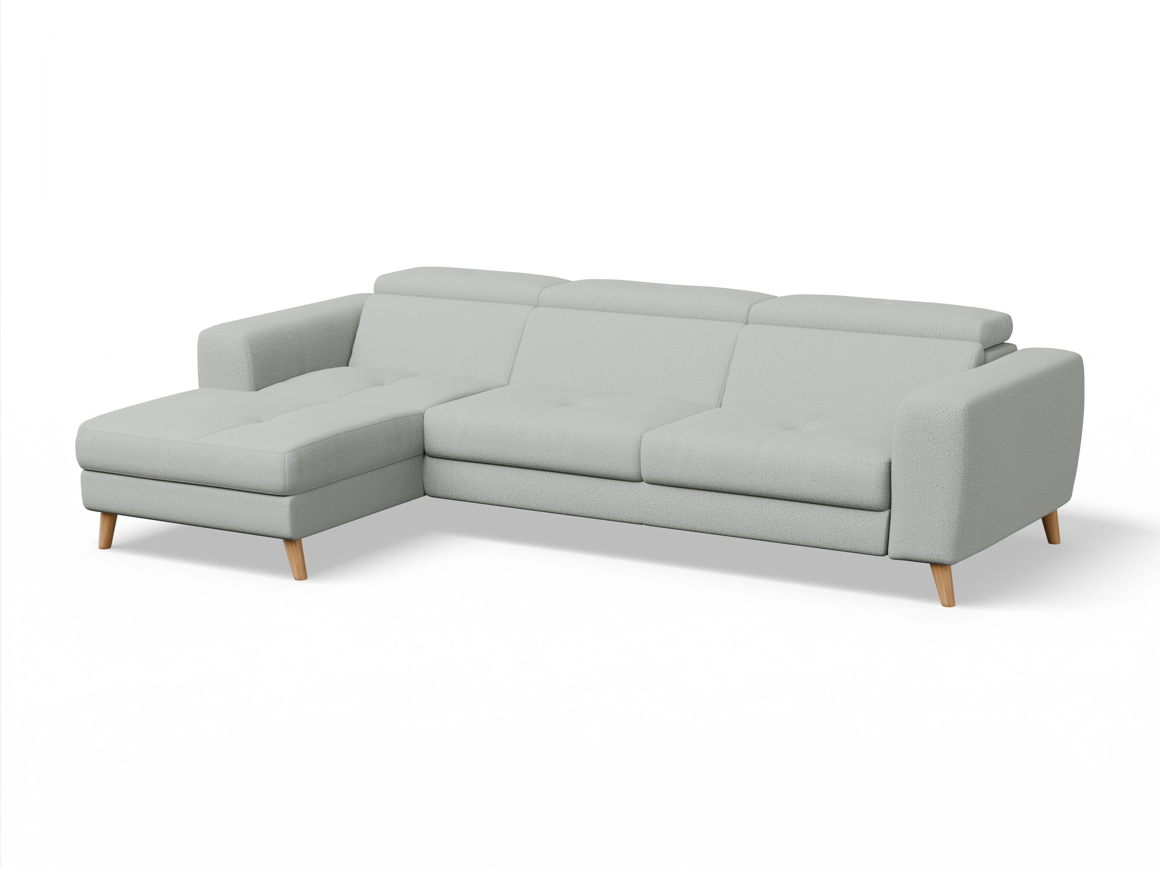 Ansicht des Produktes Capua Ecksofa links Abschluss offen in Stoff Grau