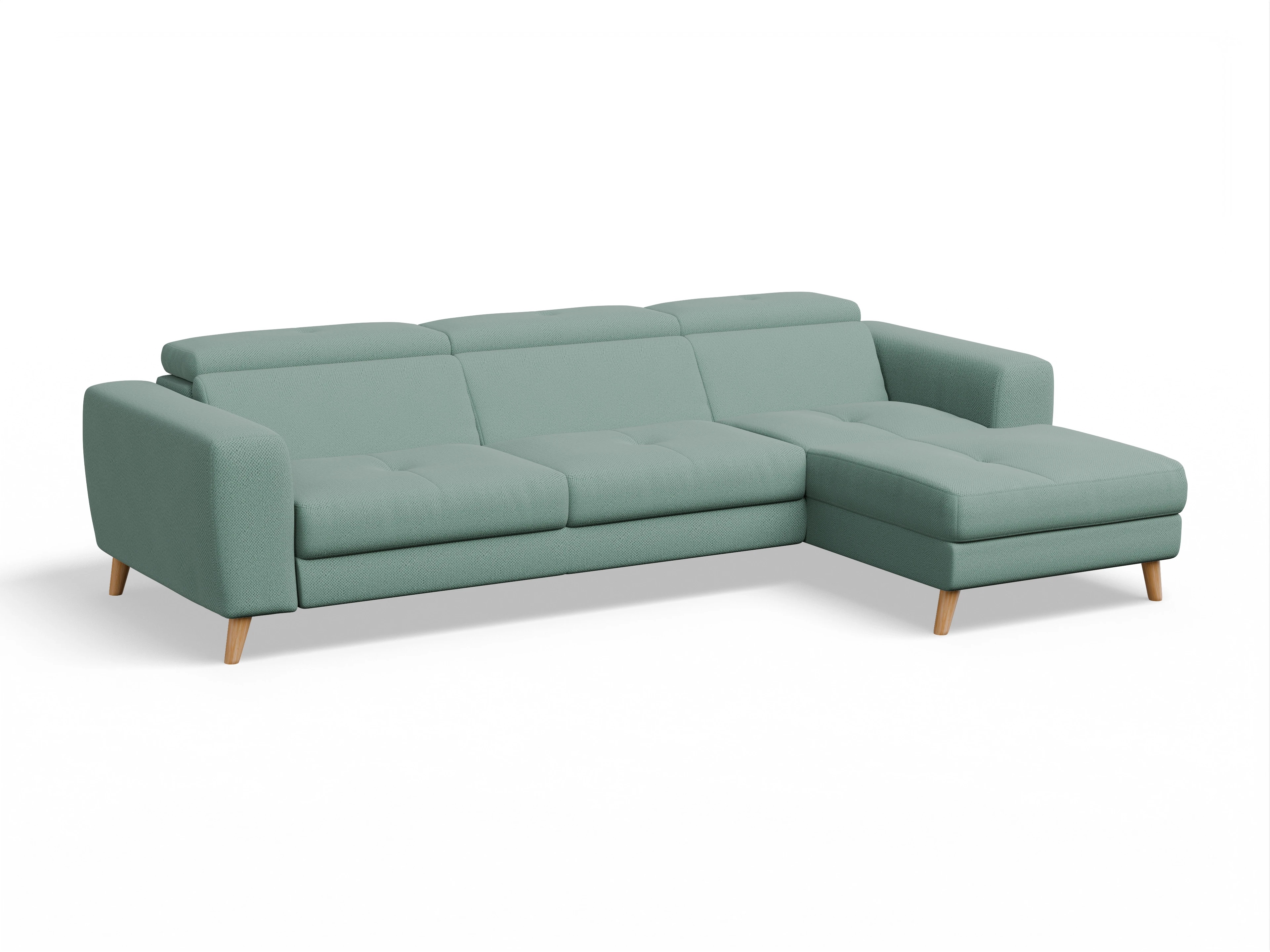 Ansicht des Produktes Capua Ecksofa rechts Abschluss offen in Stoff Blau