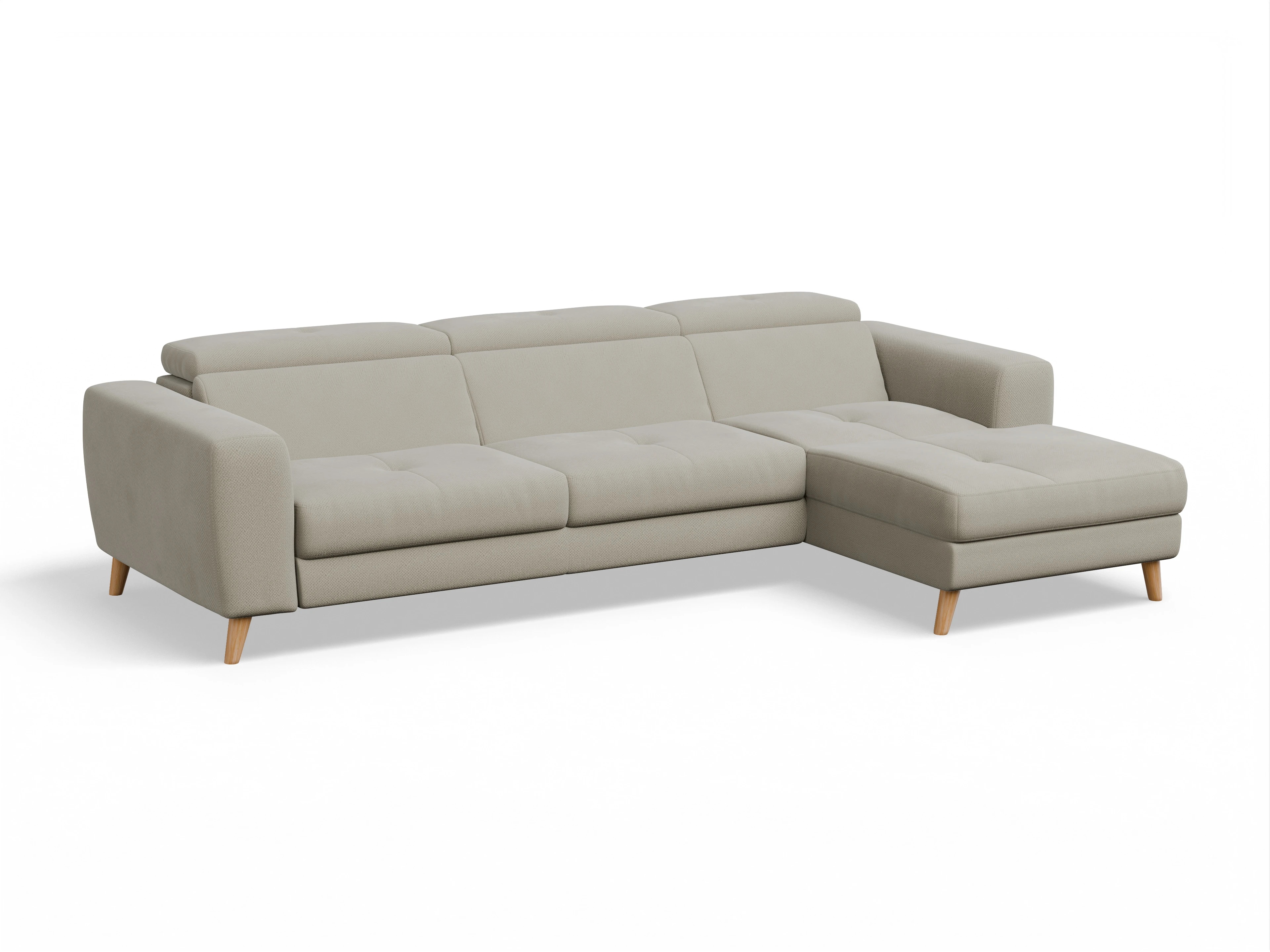 Ansicht des Produktes Capua Ecksofa rechts Abschluss offen in Stoff Braun