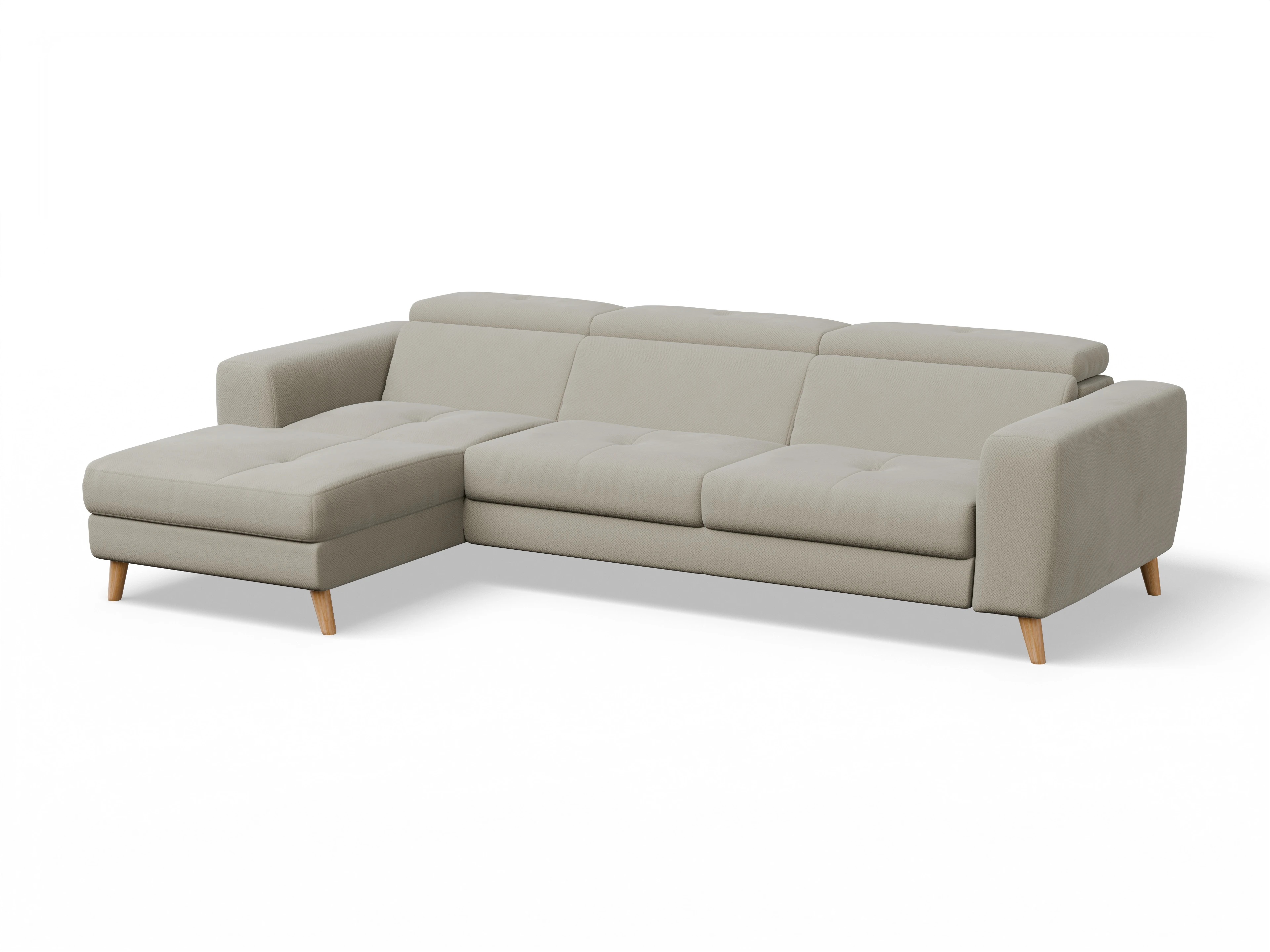 Ansicht des Produktes Capua Ecksofa links Abschluss offen in Stoff Braun