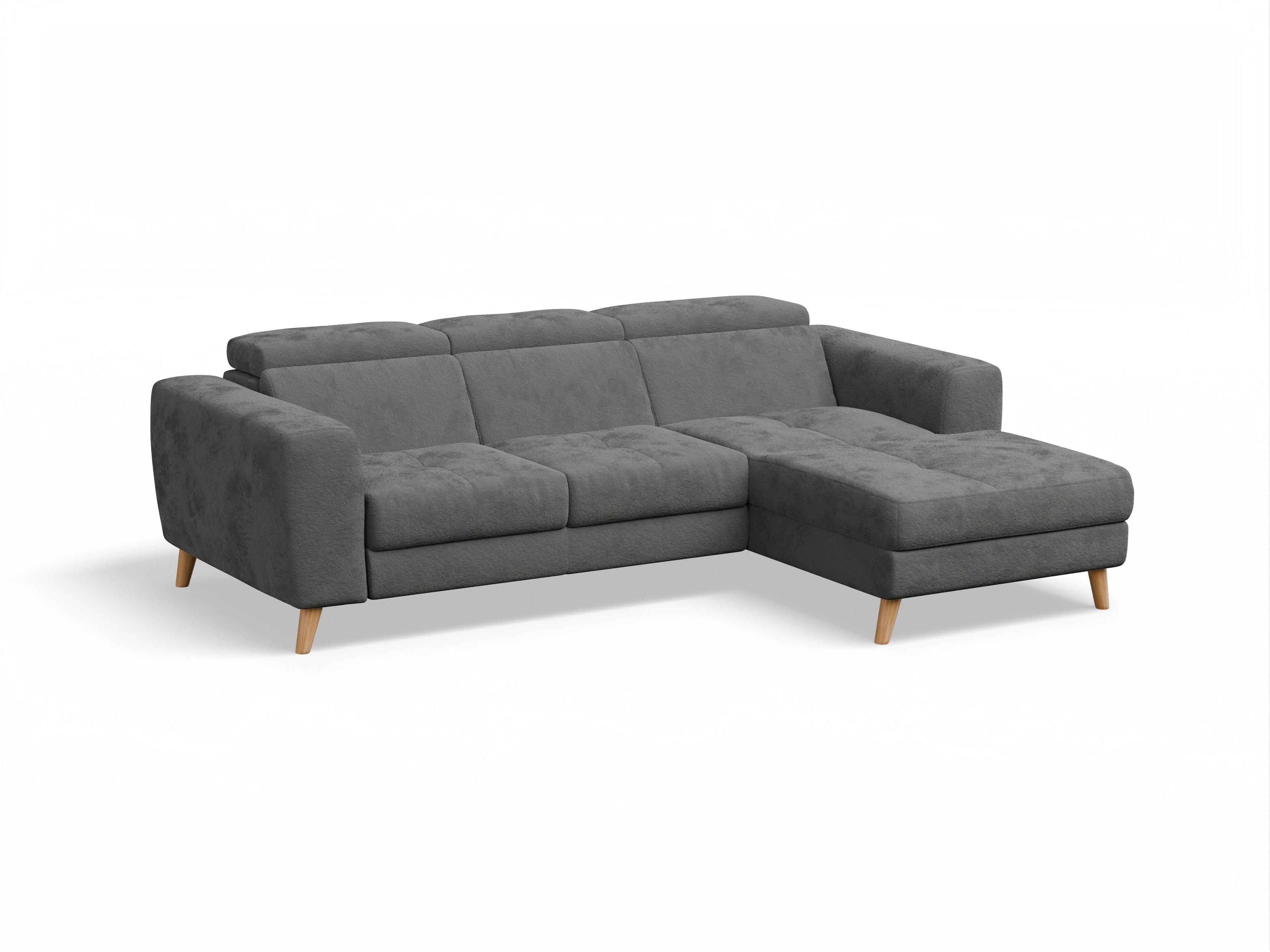 Ansicht des Produktes Capua Ecksofa rechts Abschluss offen in Stoff Grau