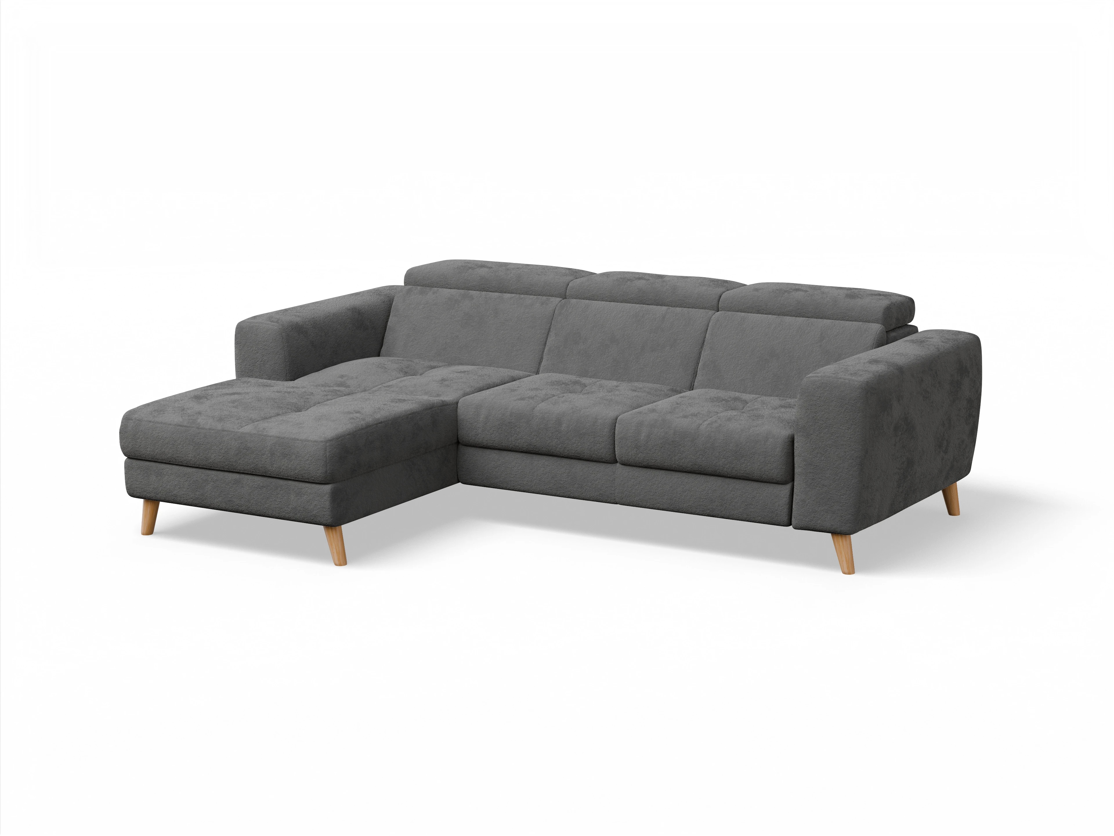 Ansicht des Produktes Capua Ecksofa links Abschluss offen in Stoff Grau