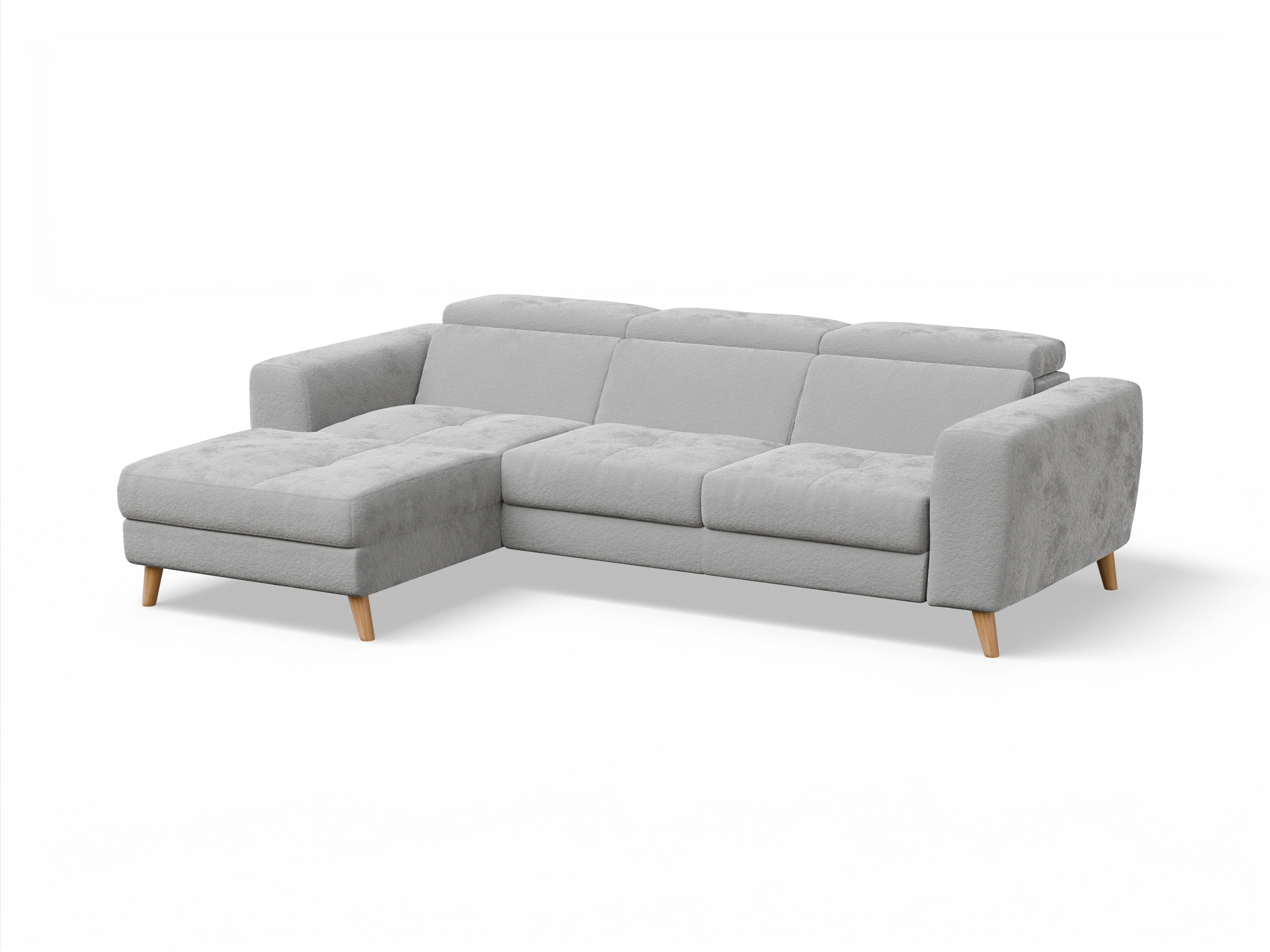 Ansicht des Produktes Capua Ecksofa links Abschluss offen in Stoff Grau