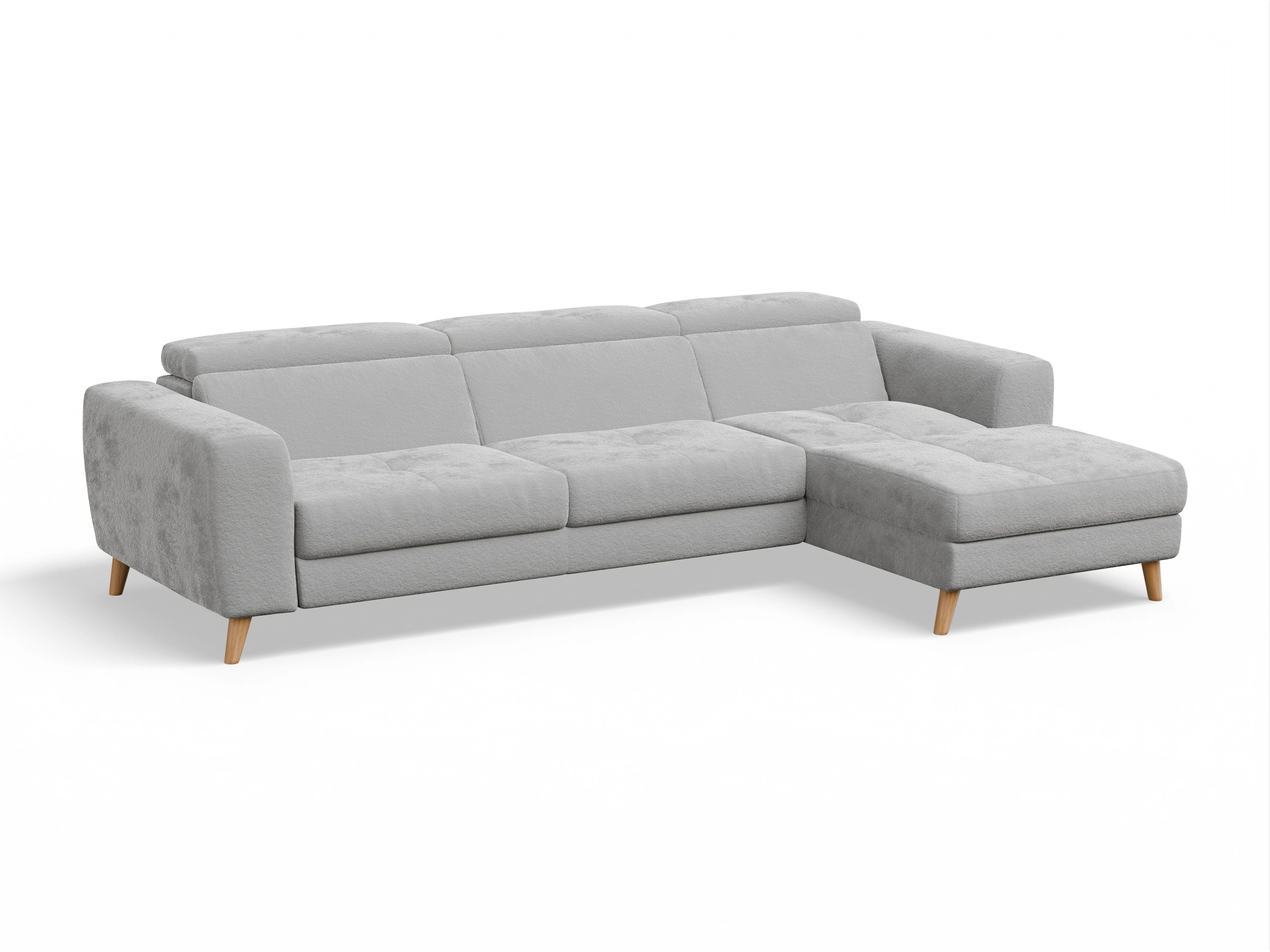 Ansicht des Produktes Capua Ecksofa rechts Abschluss offen in Stoff Grau