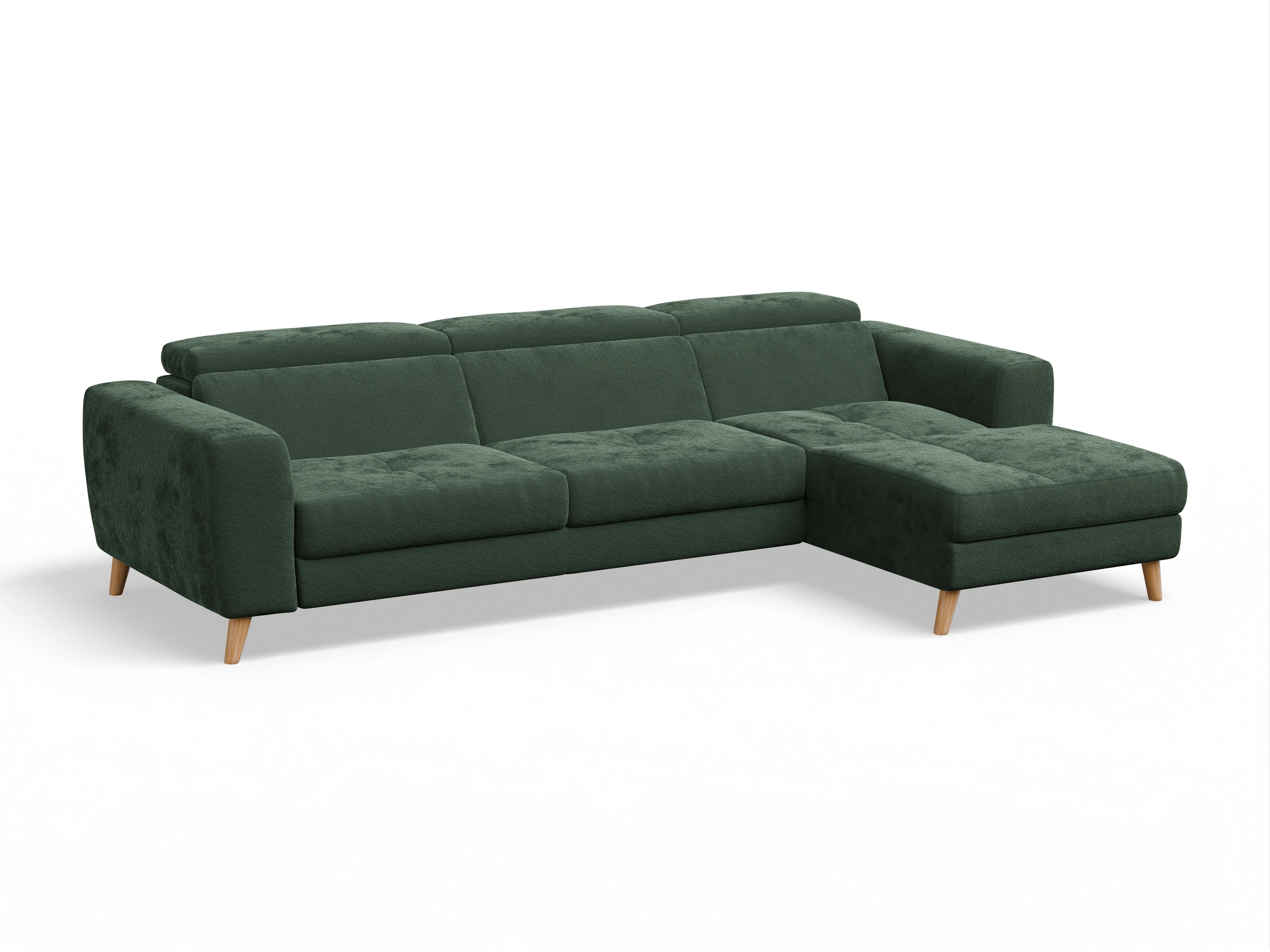 Ansicht des Produktes Capua Ecksofa rechts Abschluss offen in Stoff Grün