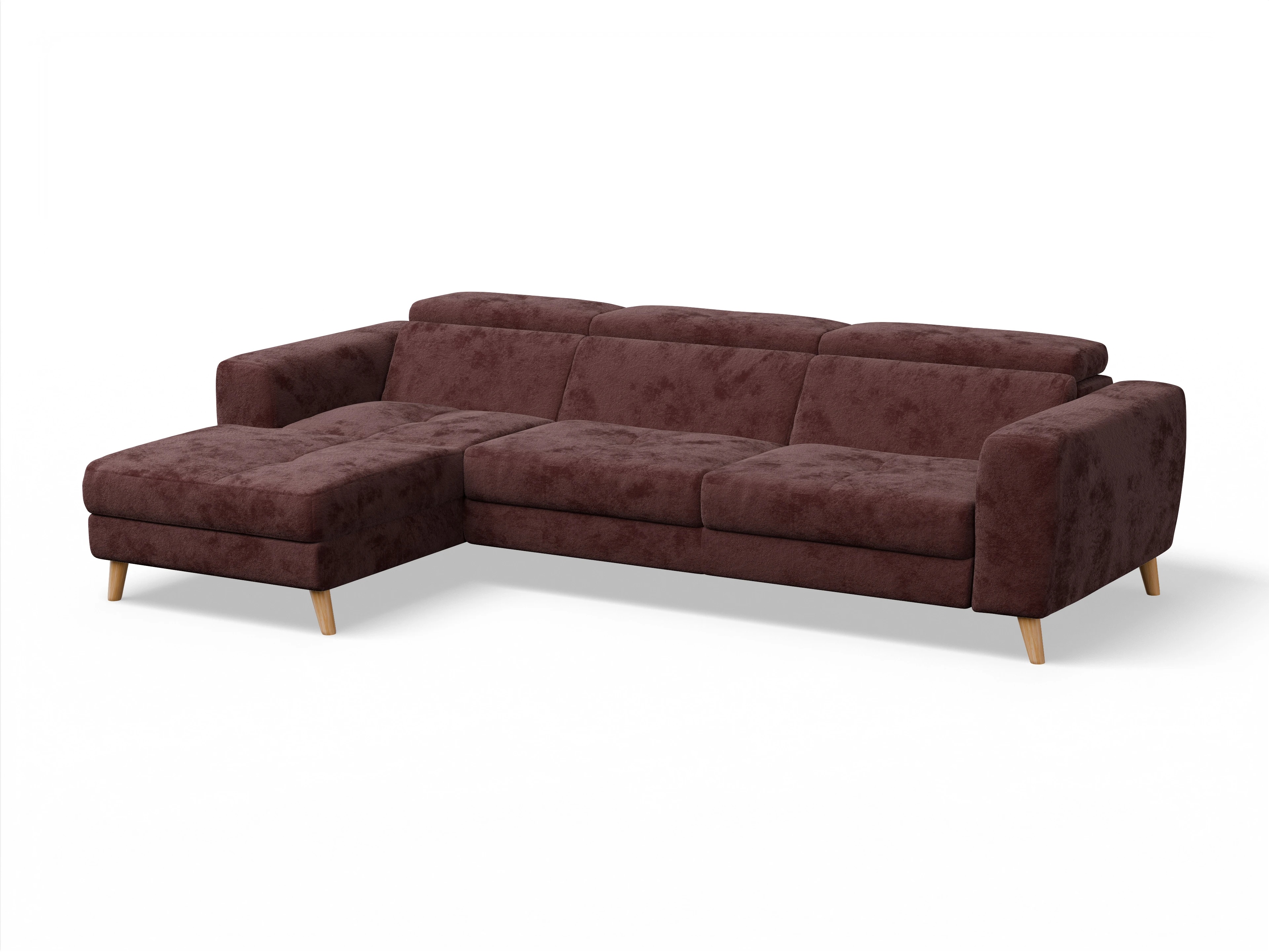 Ansicht des Produktes Capua Ecksofa links Abschluss offen in Stoff Rot