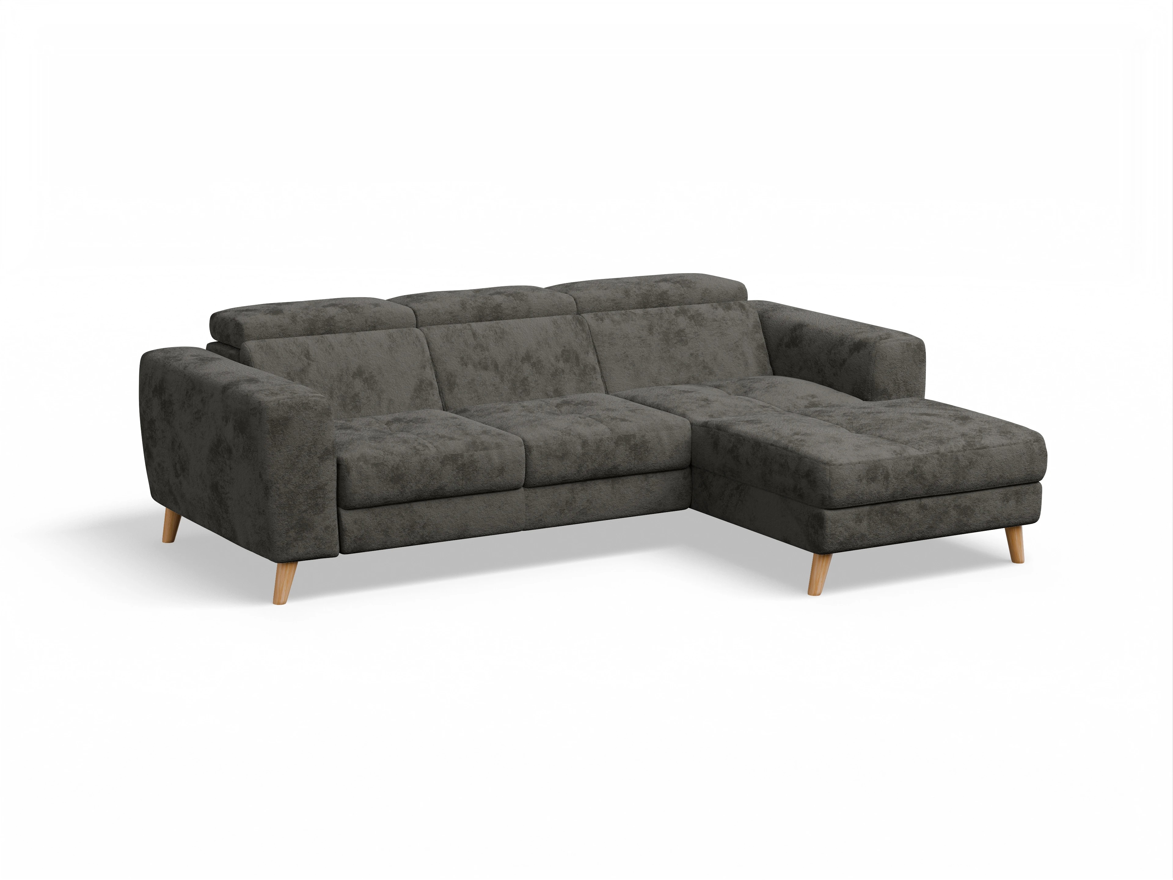 Ansicht des Produktes Capua Ecksofa rechts Abschluss offen in Stoff Braun