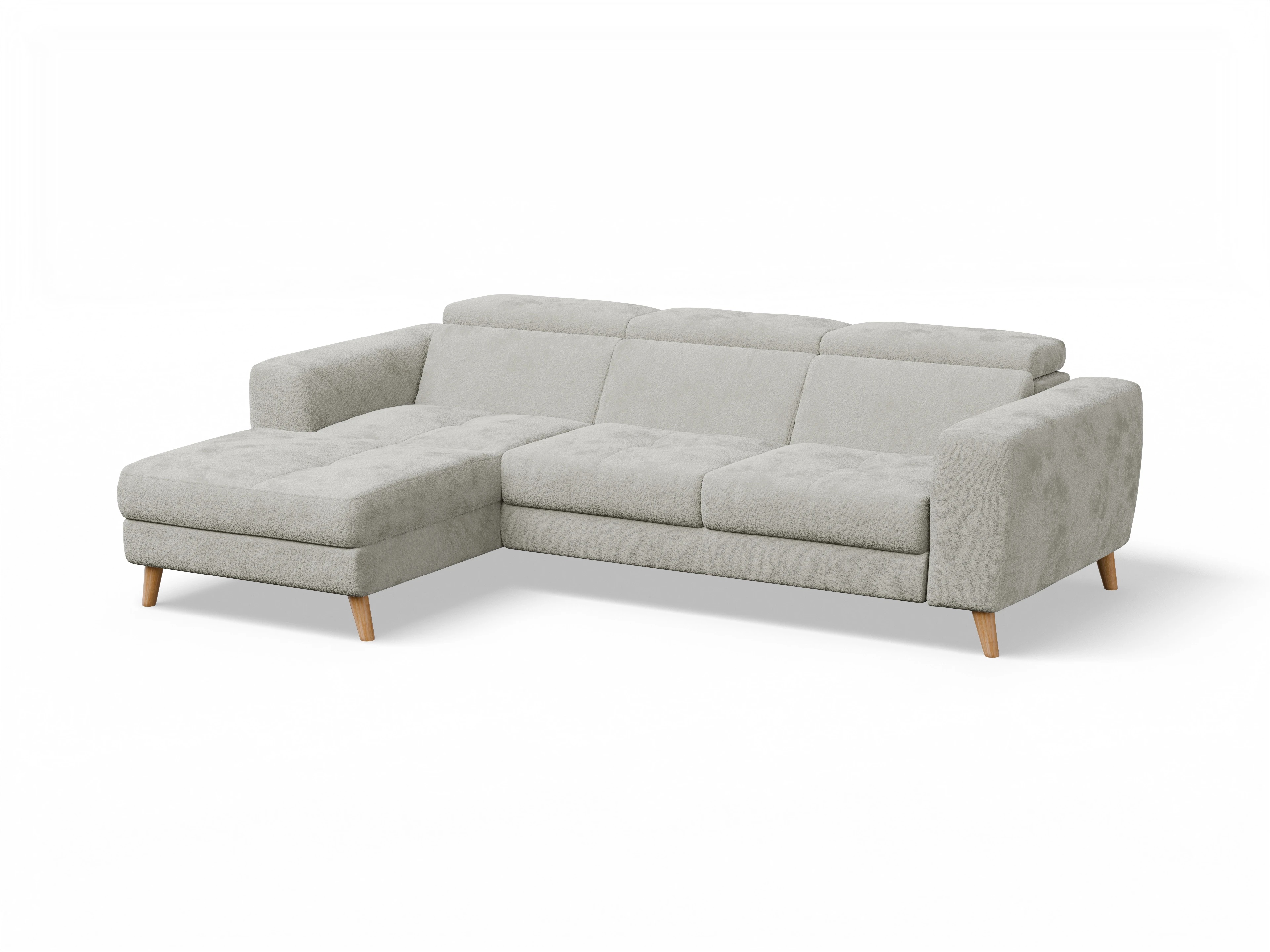 Ansicht des Produktes Capua Ecksofa links Abschluss offen in Stoff Beige