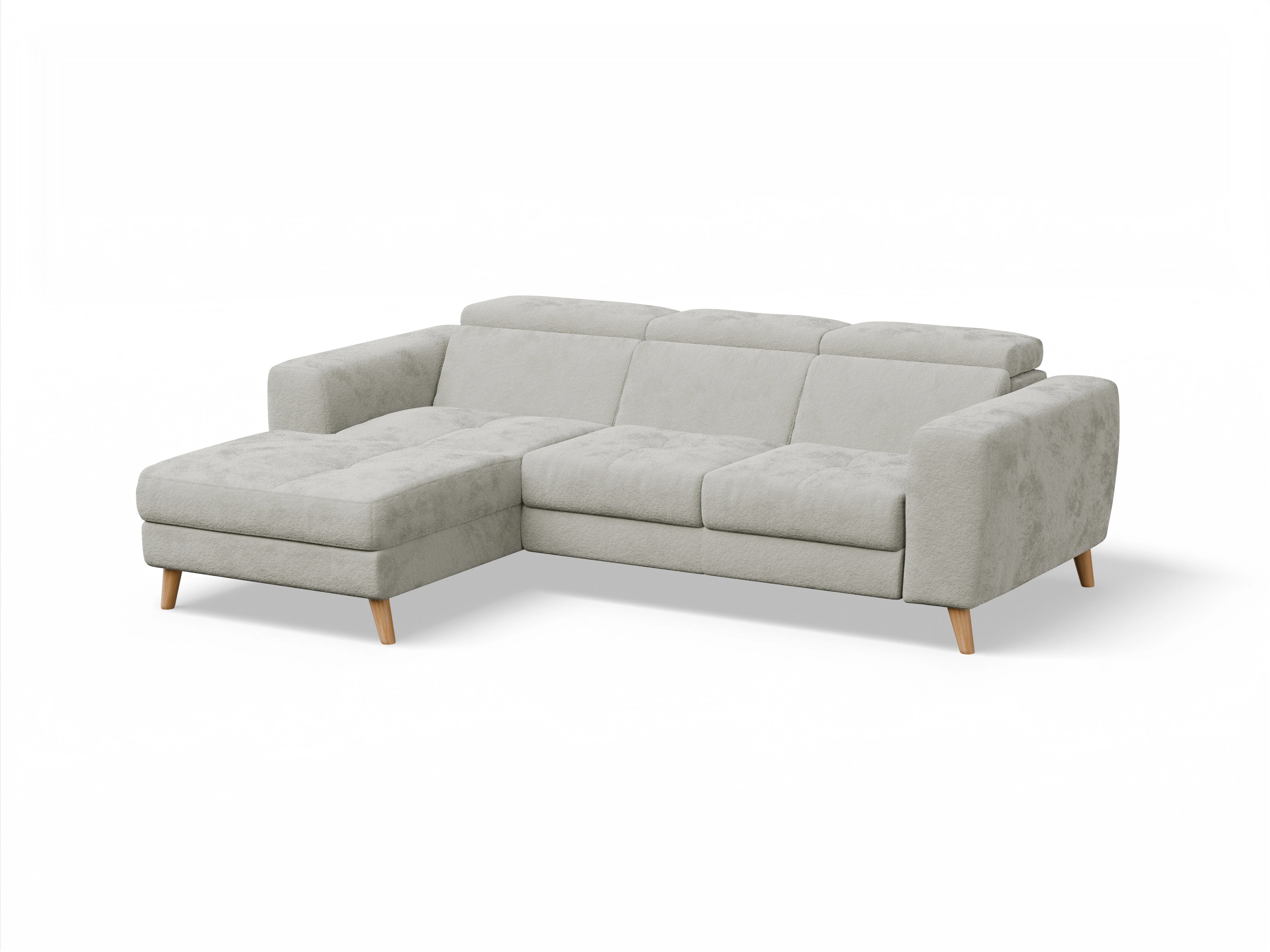Ansicht des Produktes Capua Ecksofa links Abschluss offen in Stoff Beige