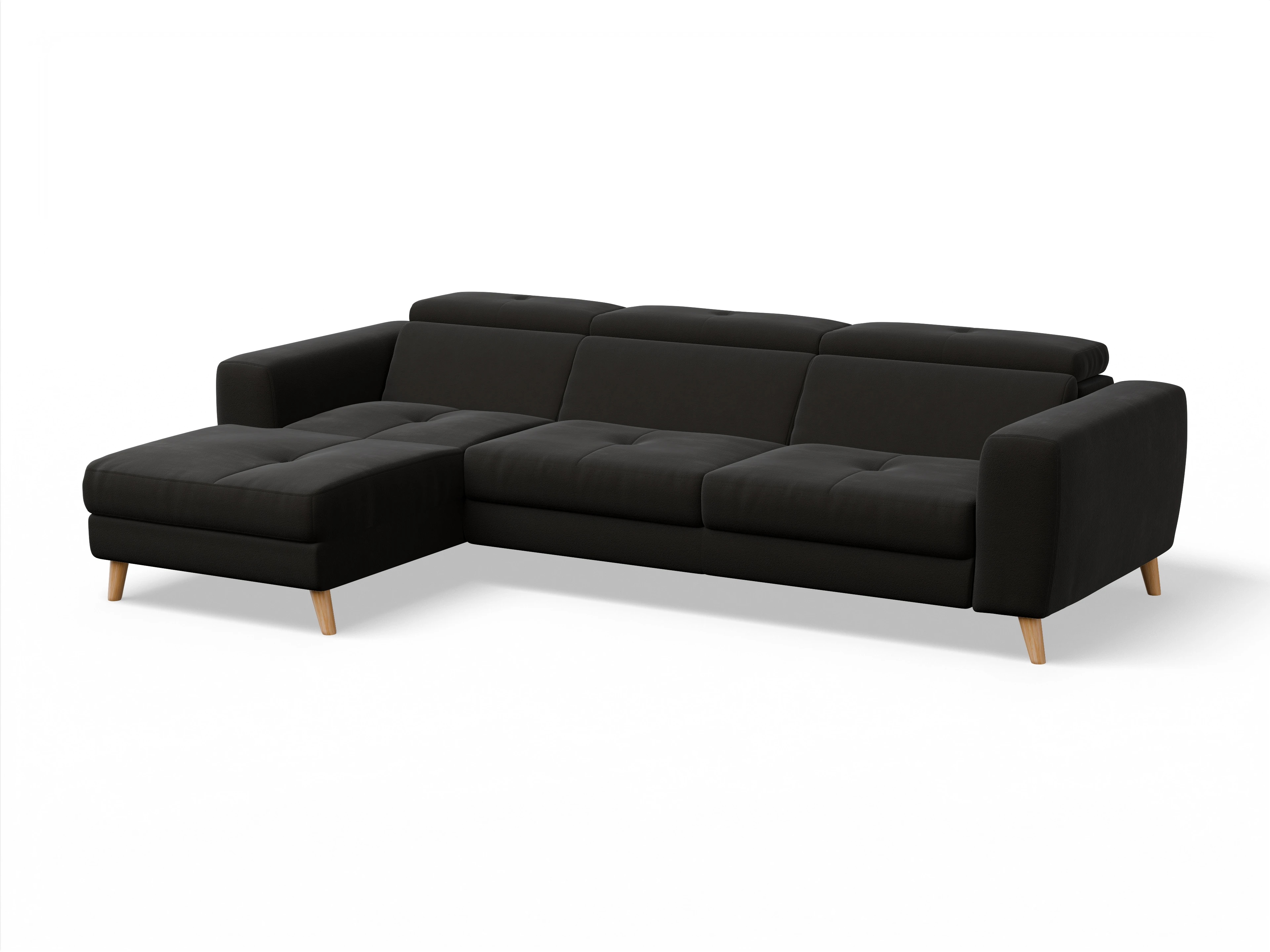 Ansicht des Produktes Capua Ecksofa links Abschluss offen in Stoff Braun