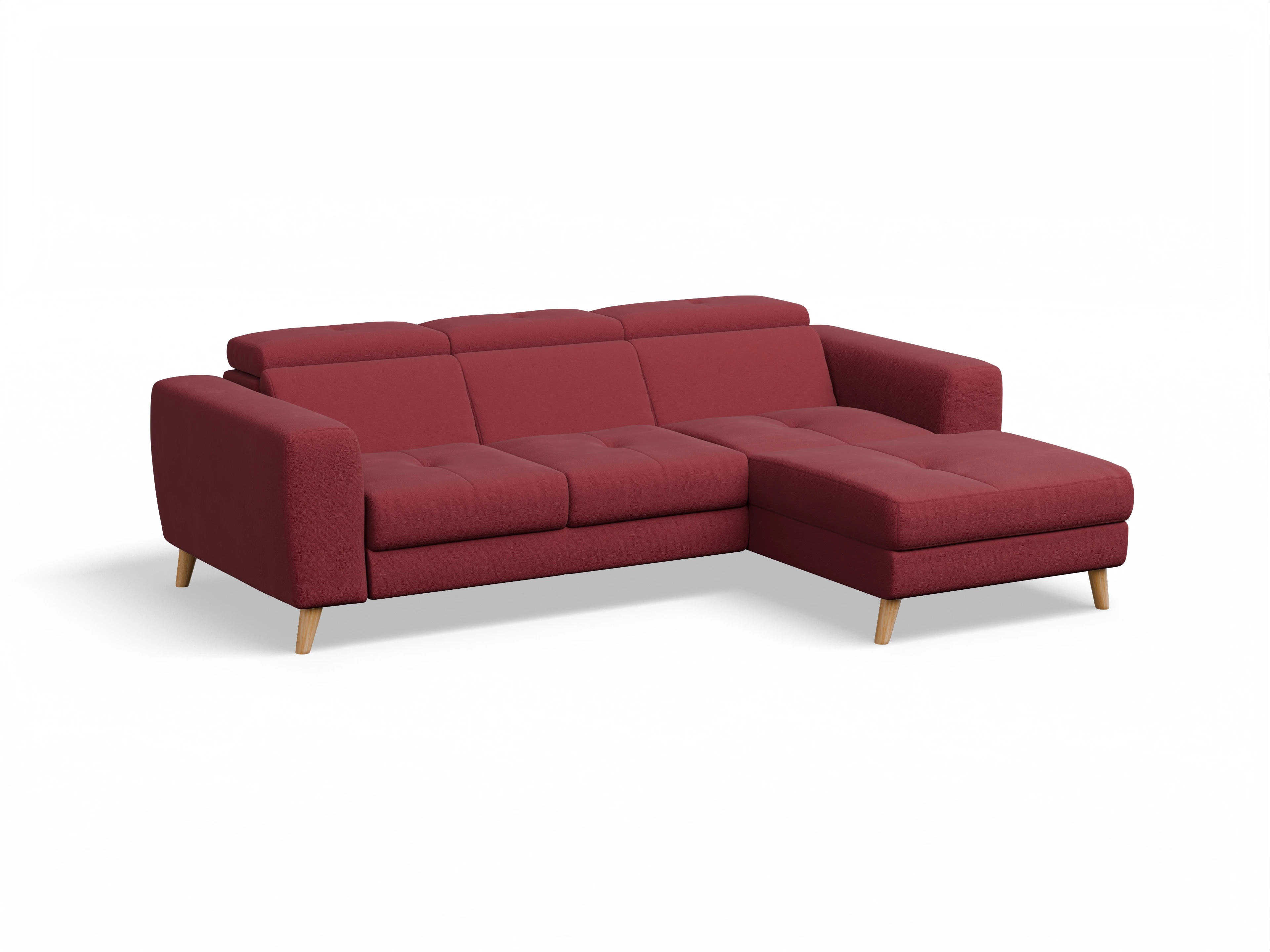 Ansicht des Produktes Capua Ecksofa rechts Abschluss offen in Stoff Rot