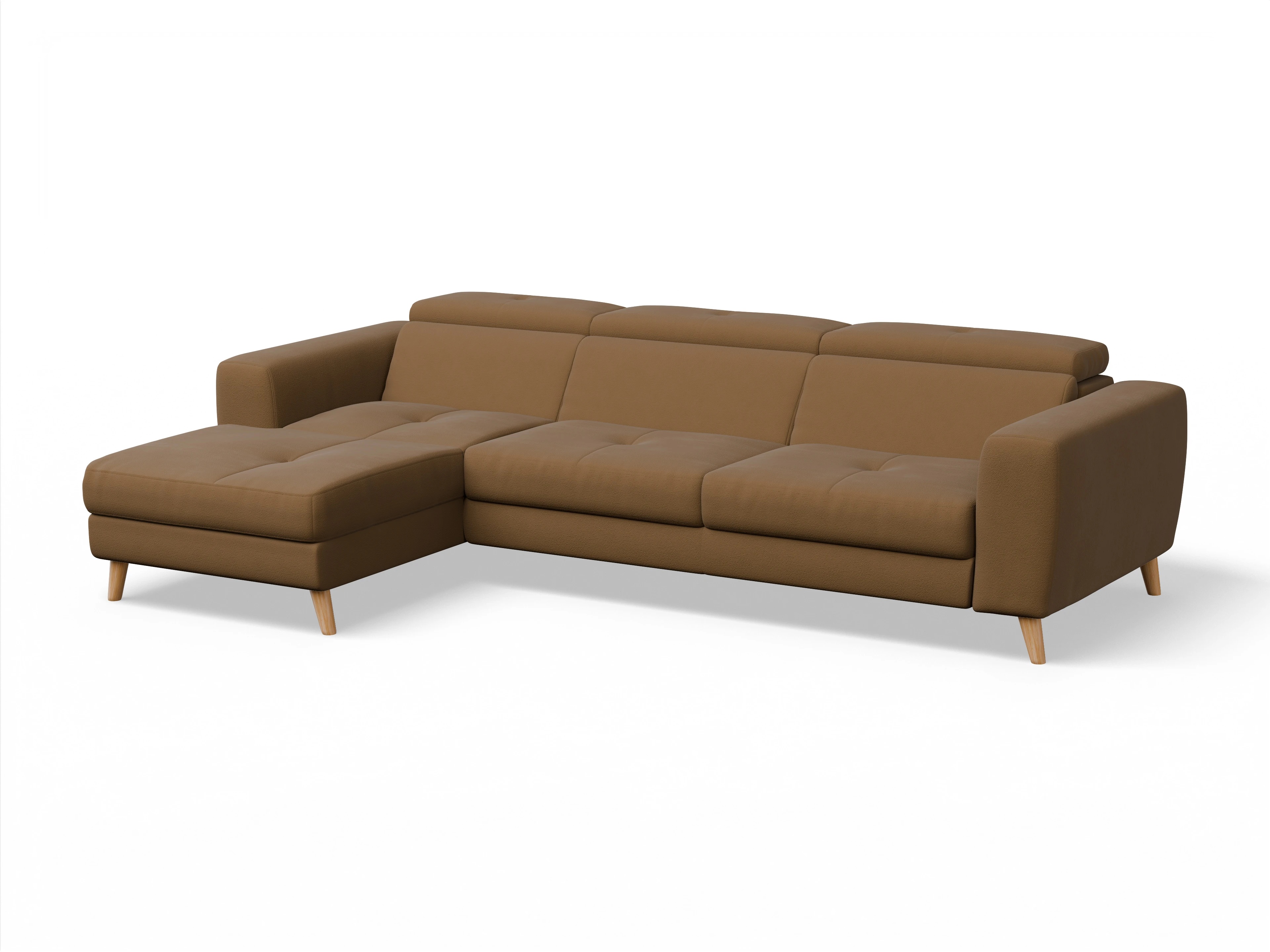 Ansicht des Produktes Capua Ecksofa links Abschluss offen in Stoff Gelb