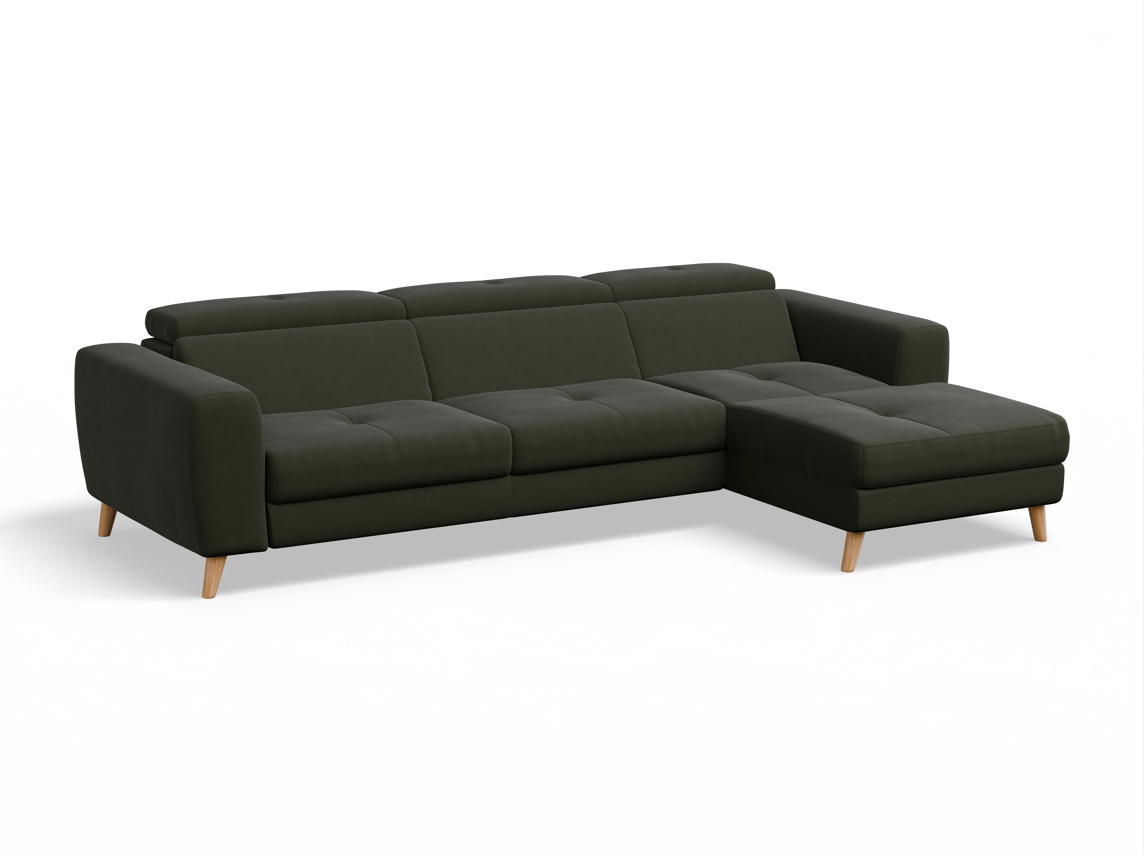 Capua LO Large R Ansicht des Produktes Capua Ecksofa rechts Abschluss offen in Stoff Grün