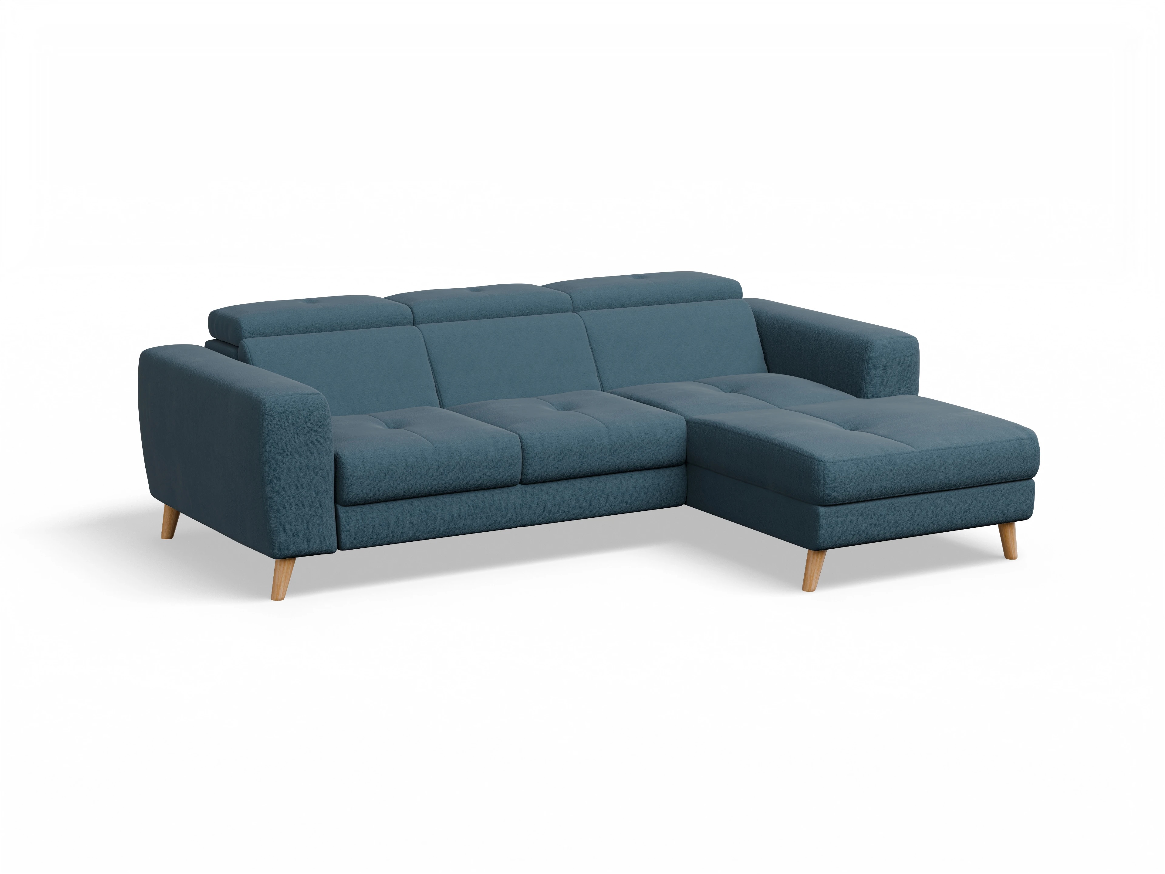 Ansicht des Produktes Capua Ecksofa rechts Abschluss offen in Stoff Blau