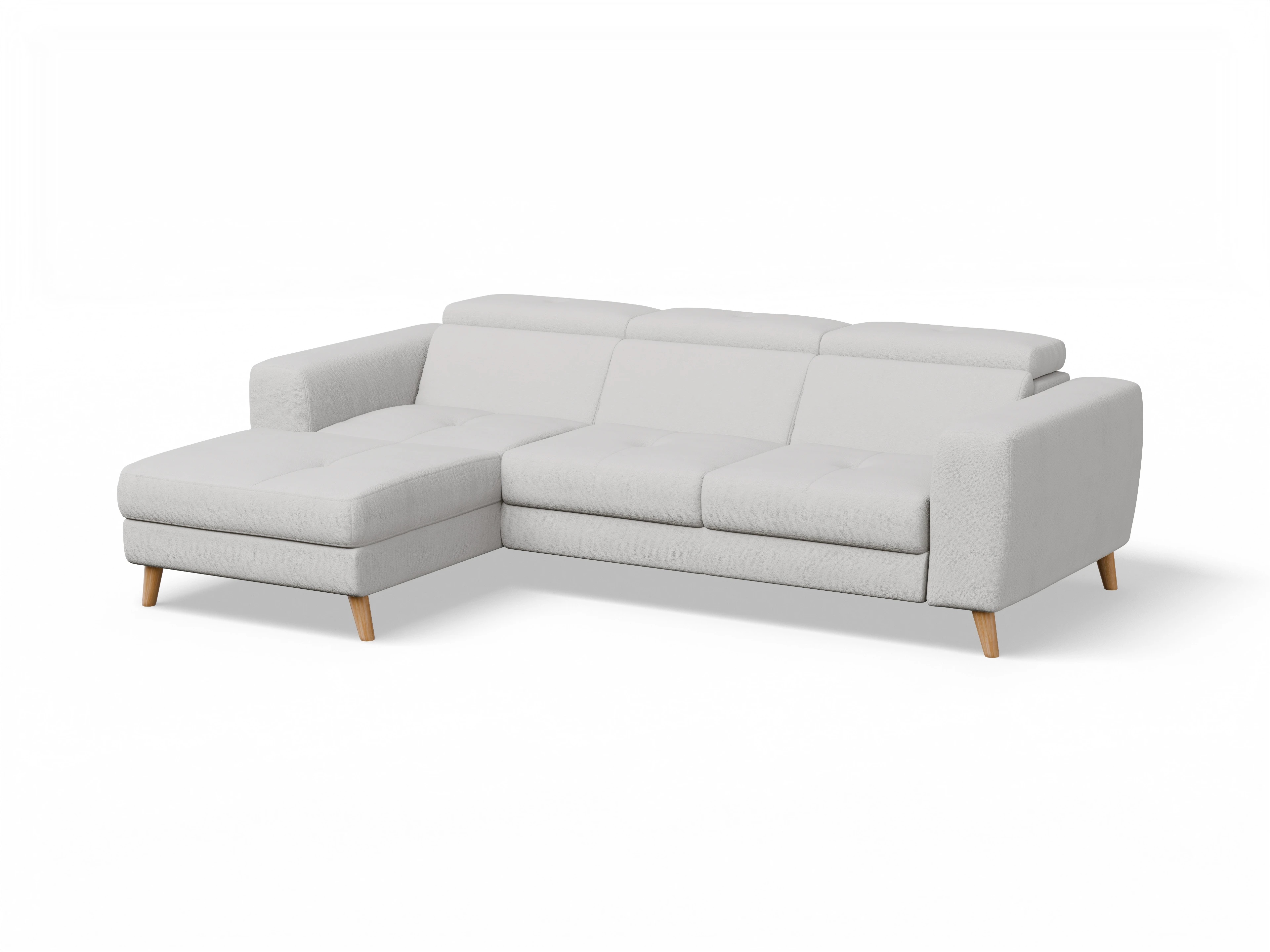 Ansicht des Produktes Capua Ecksofa links Abschluss offen in Stoff Grau