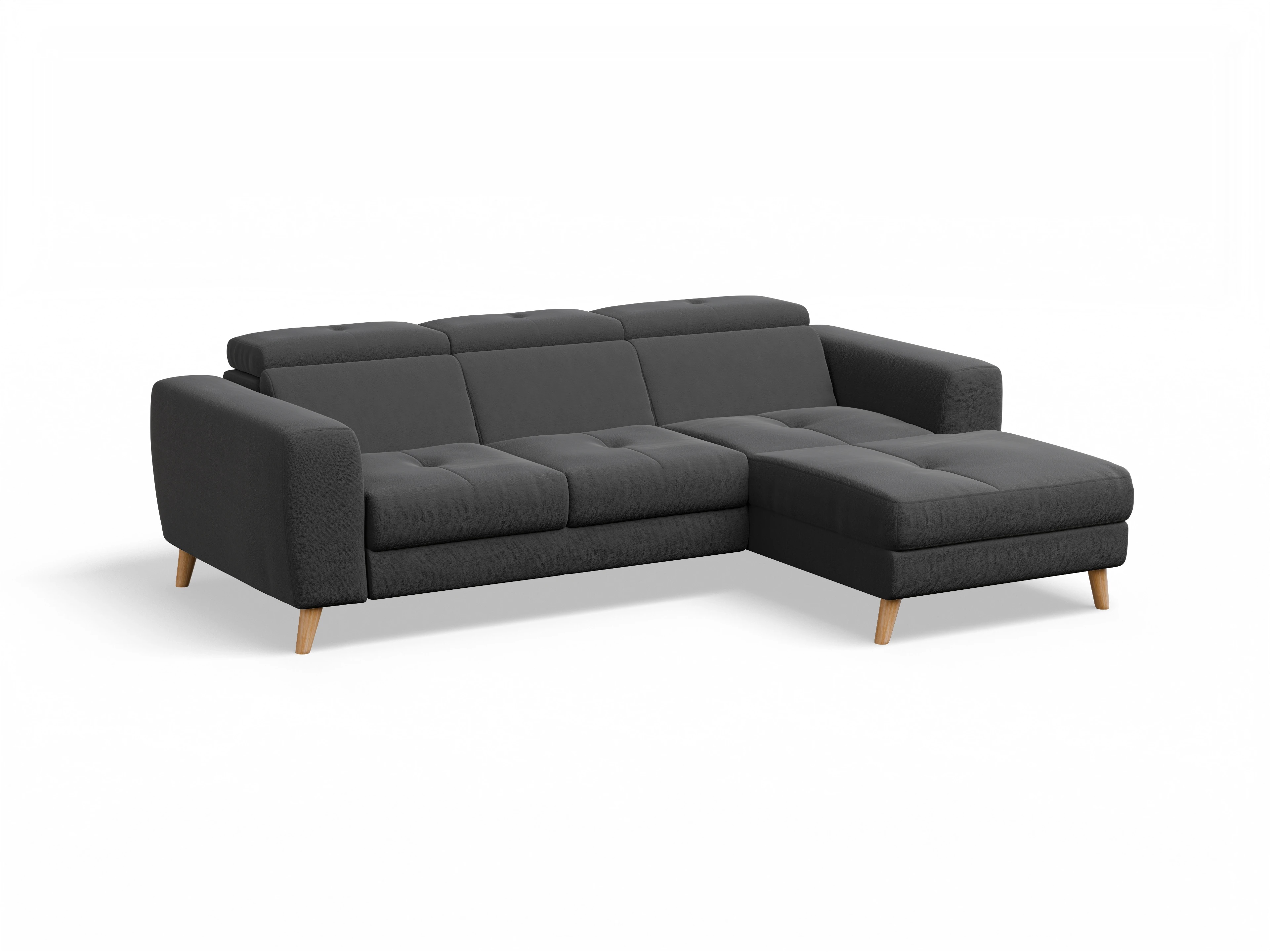 Ansicht des Produktes Capua Ecksofa rechts Abschluss offen in Stoff Grau