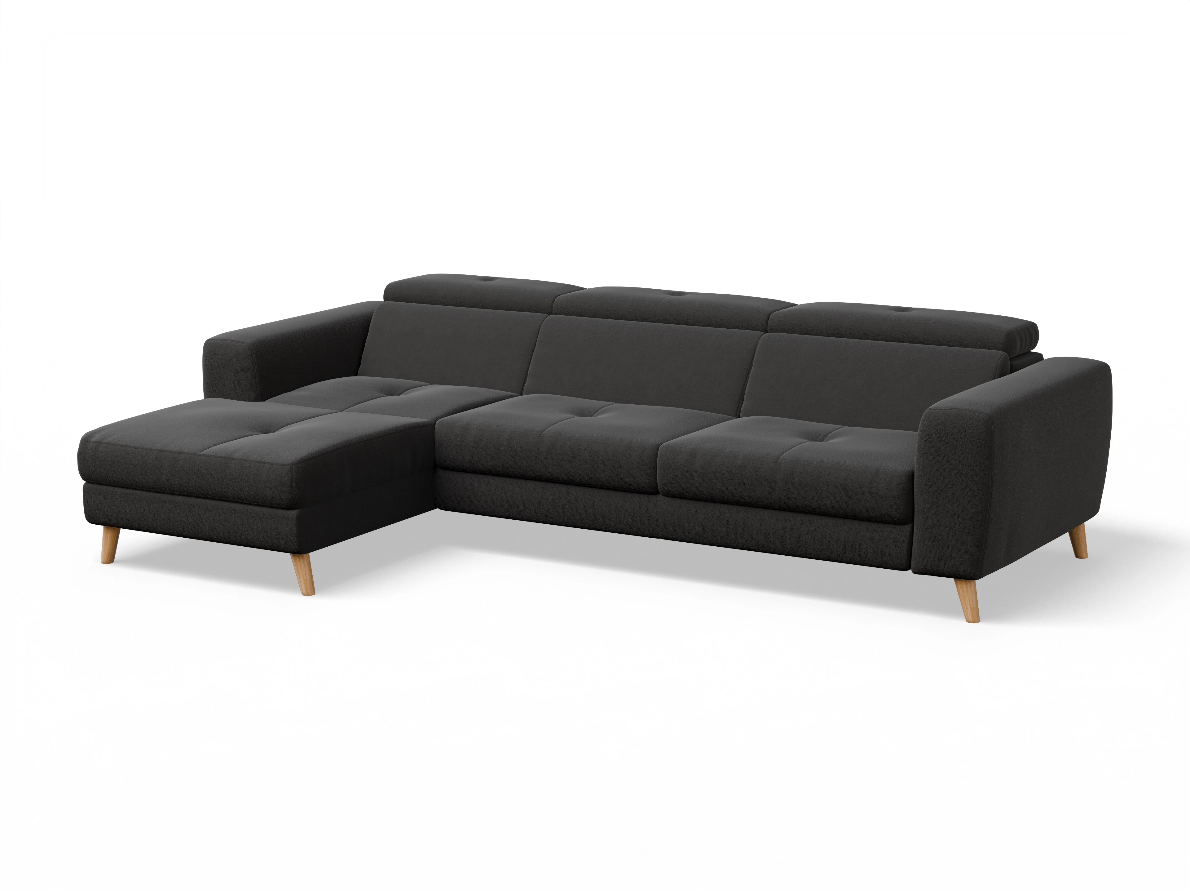 Ansicht des Produktes Capua Ecksofa links Abschluss offen in Stoff Grau