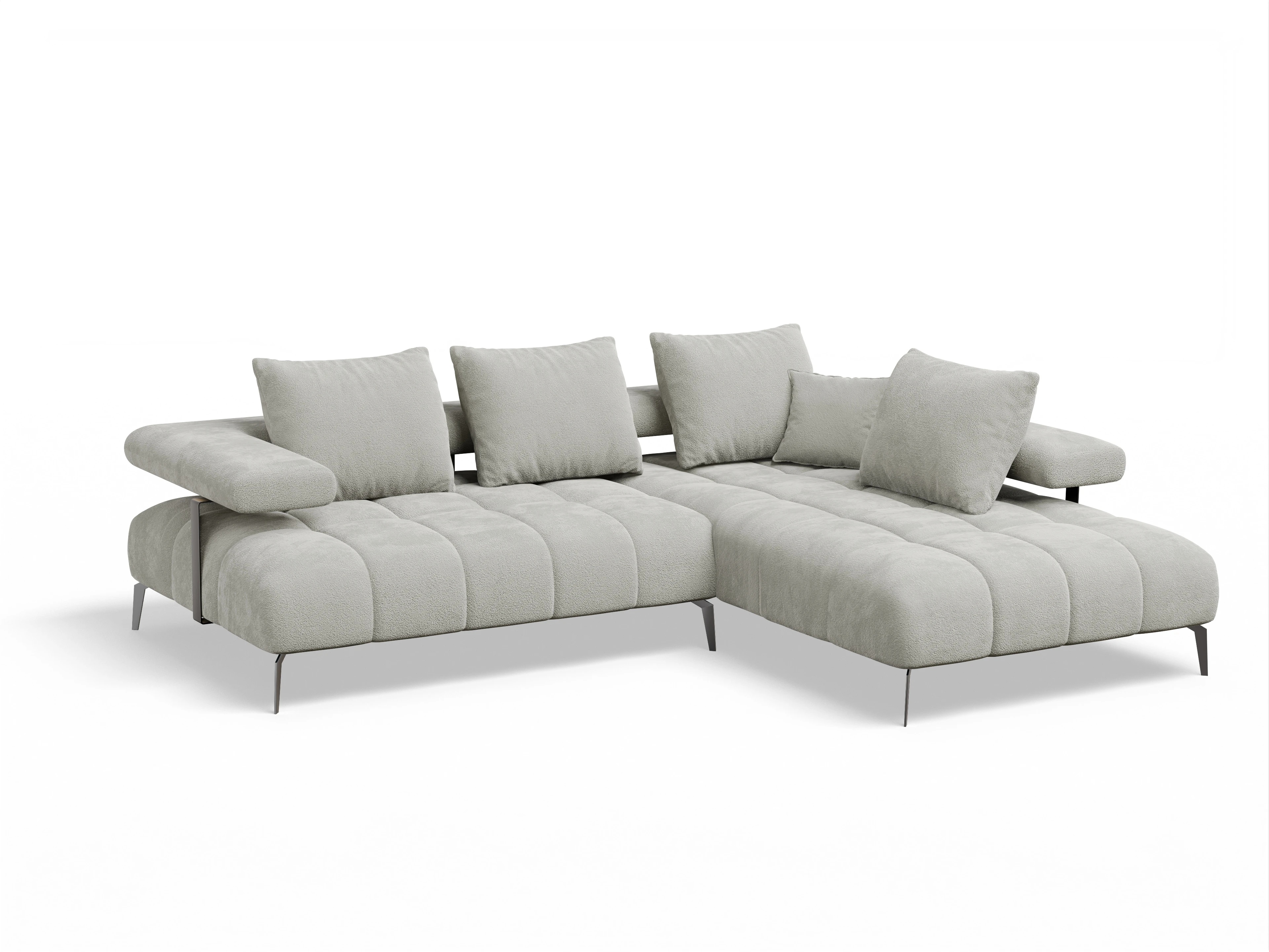 Ansicht des Produktes Madrid-O Ecksofa rechts Abschluss offen in Stoff Beige