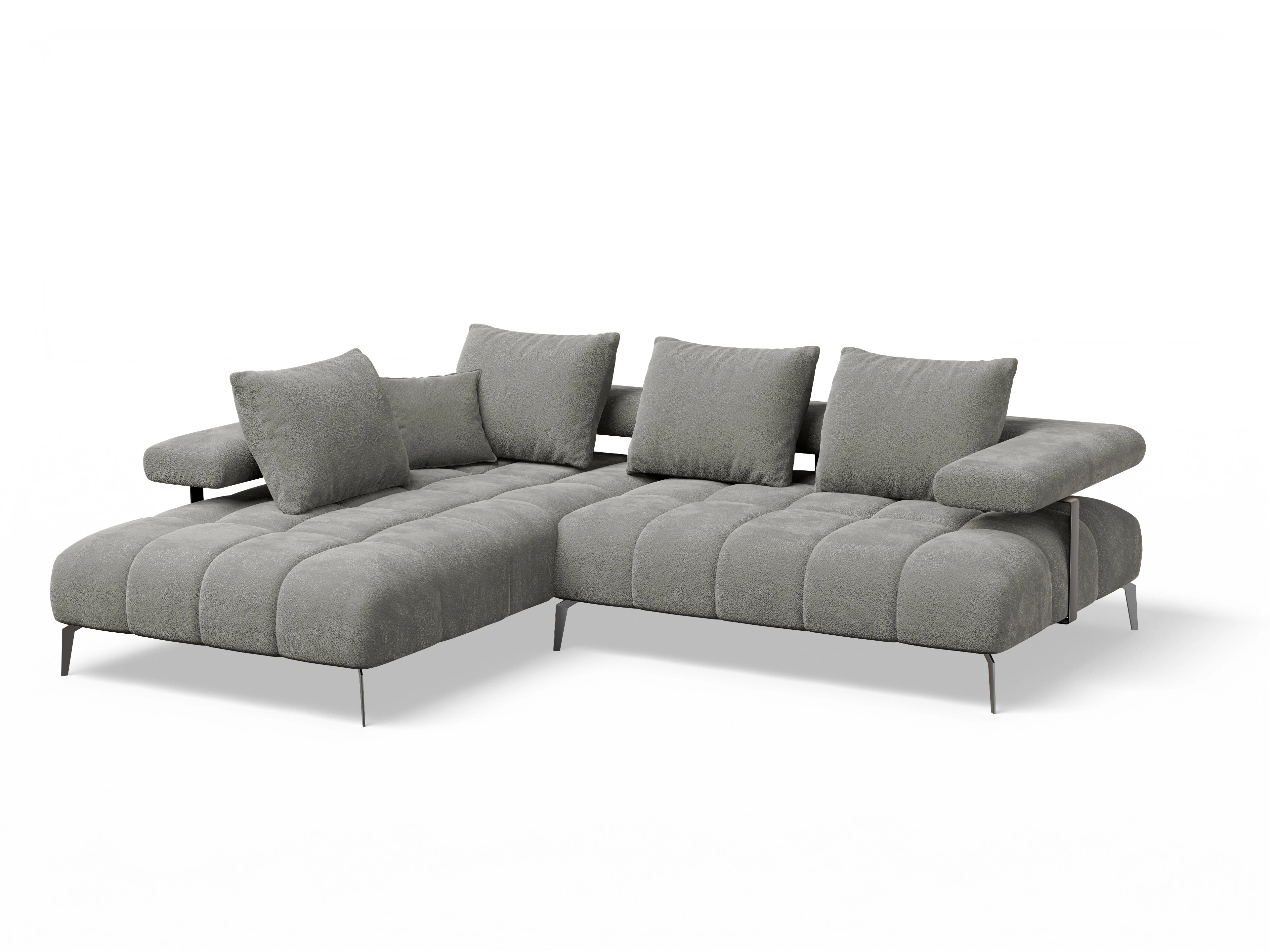 Ansicht des Produktes Madrid-O Ecksofa links Abschluss offen in Stoff Braun