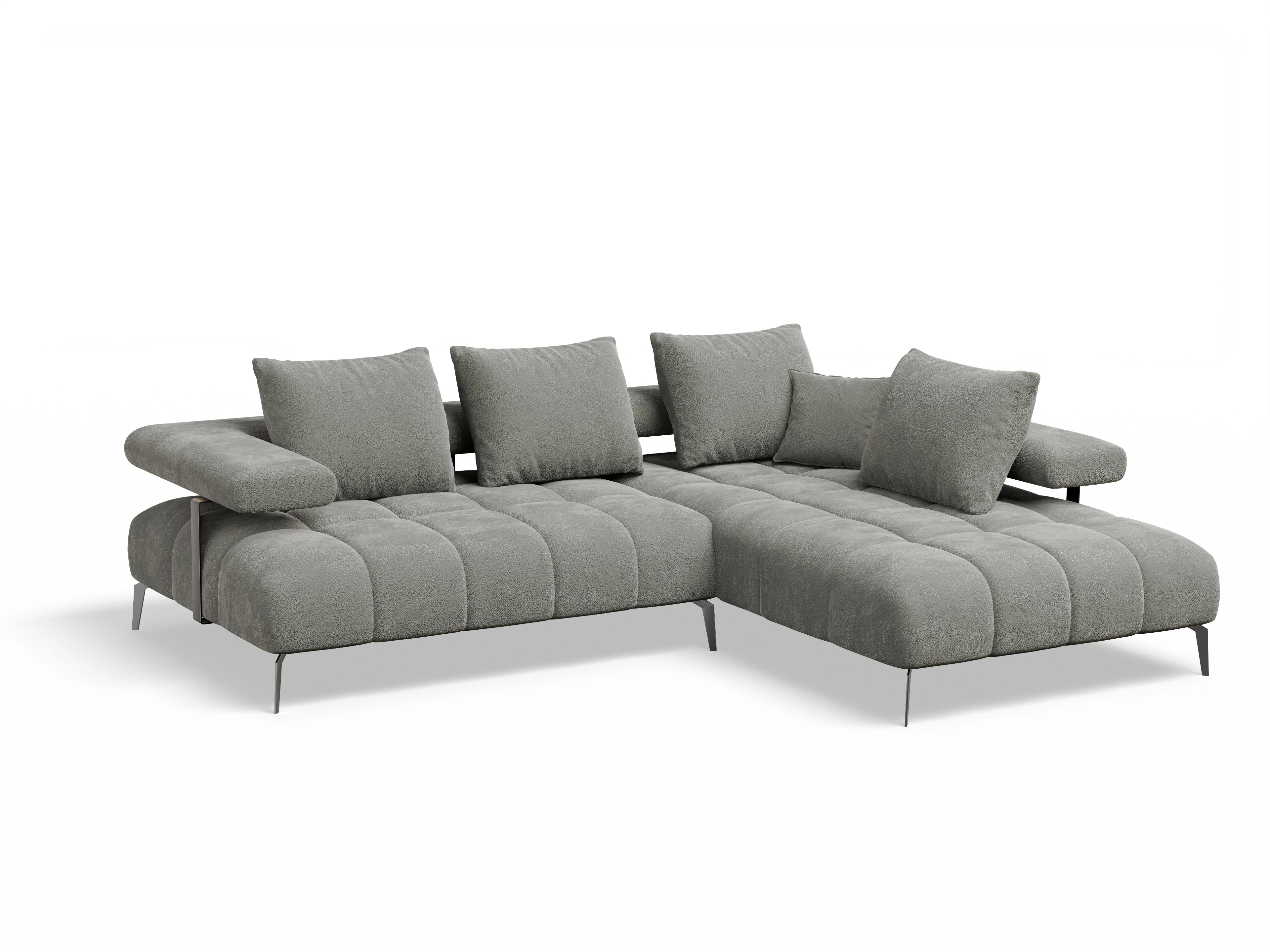 Ansicht des Produktes Madrid-O Ecksofa rechts Abschluss offen in Stoff Braun