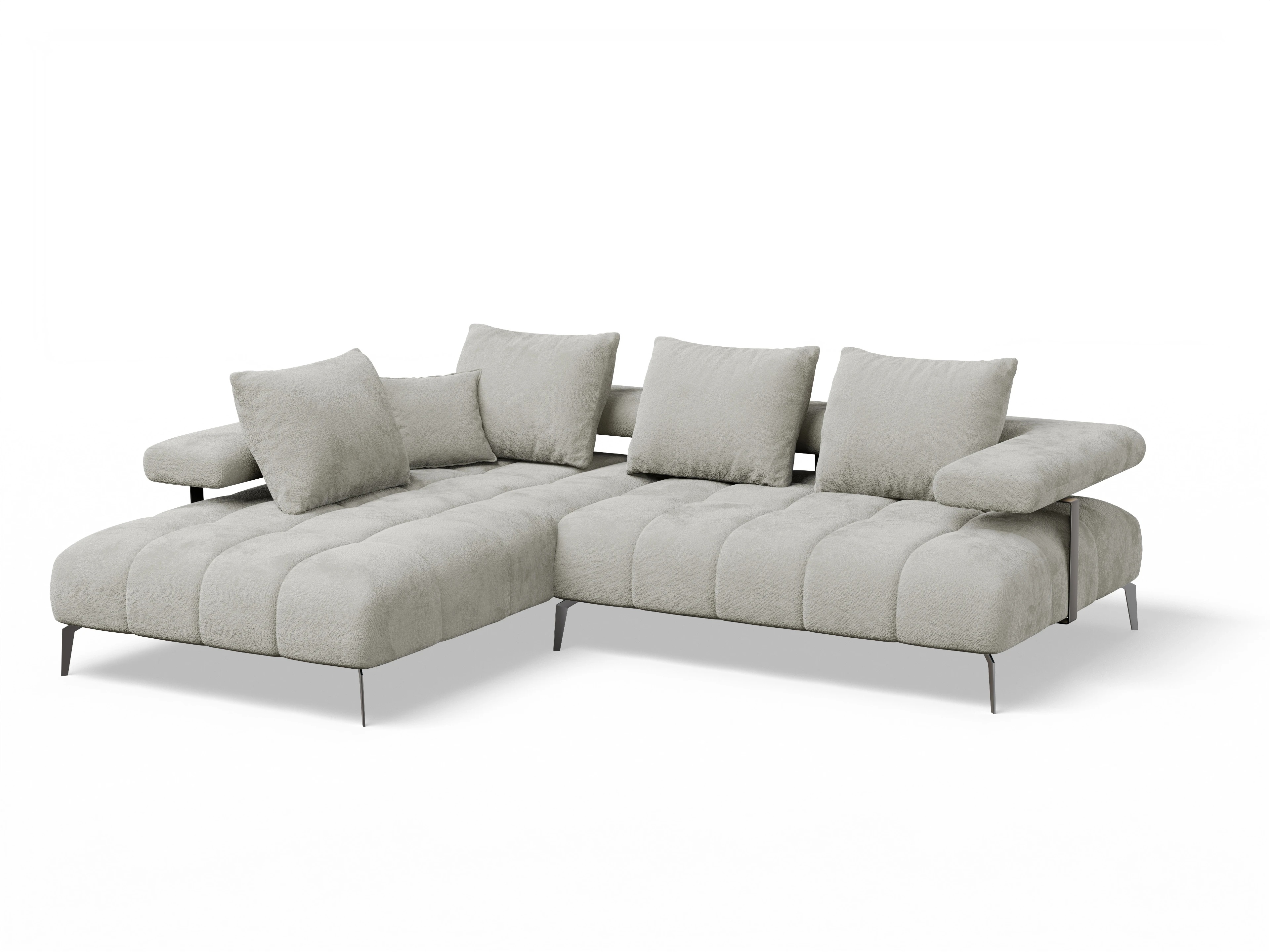 Ansicht des Produktes Madrid-O Ecksofa links Abschluss offen in Stoff Braun