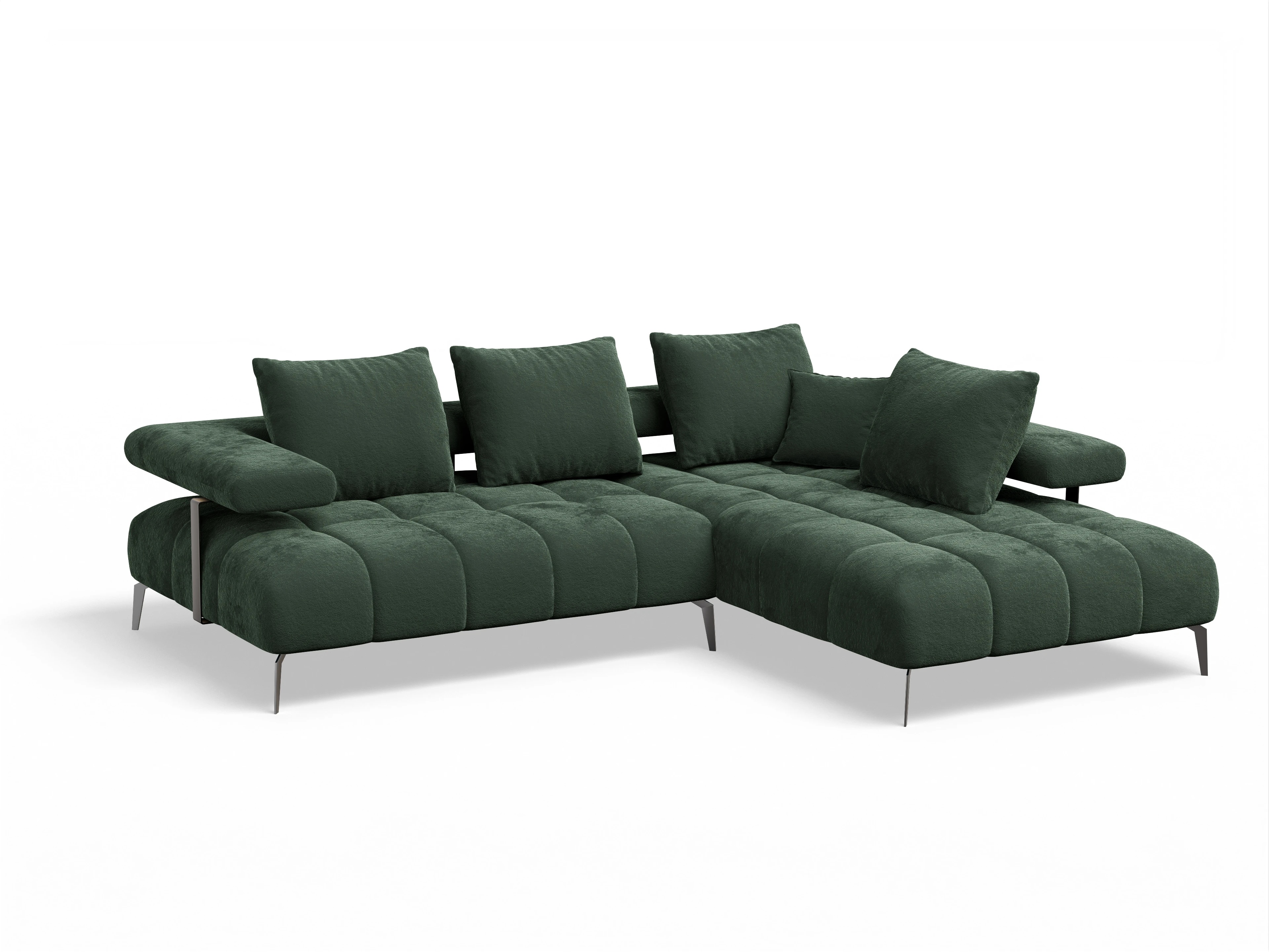 Ansicht des Produktes Madrid-O Ecksofa rechts Abschluss offen in Stoff Grün