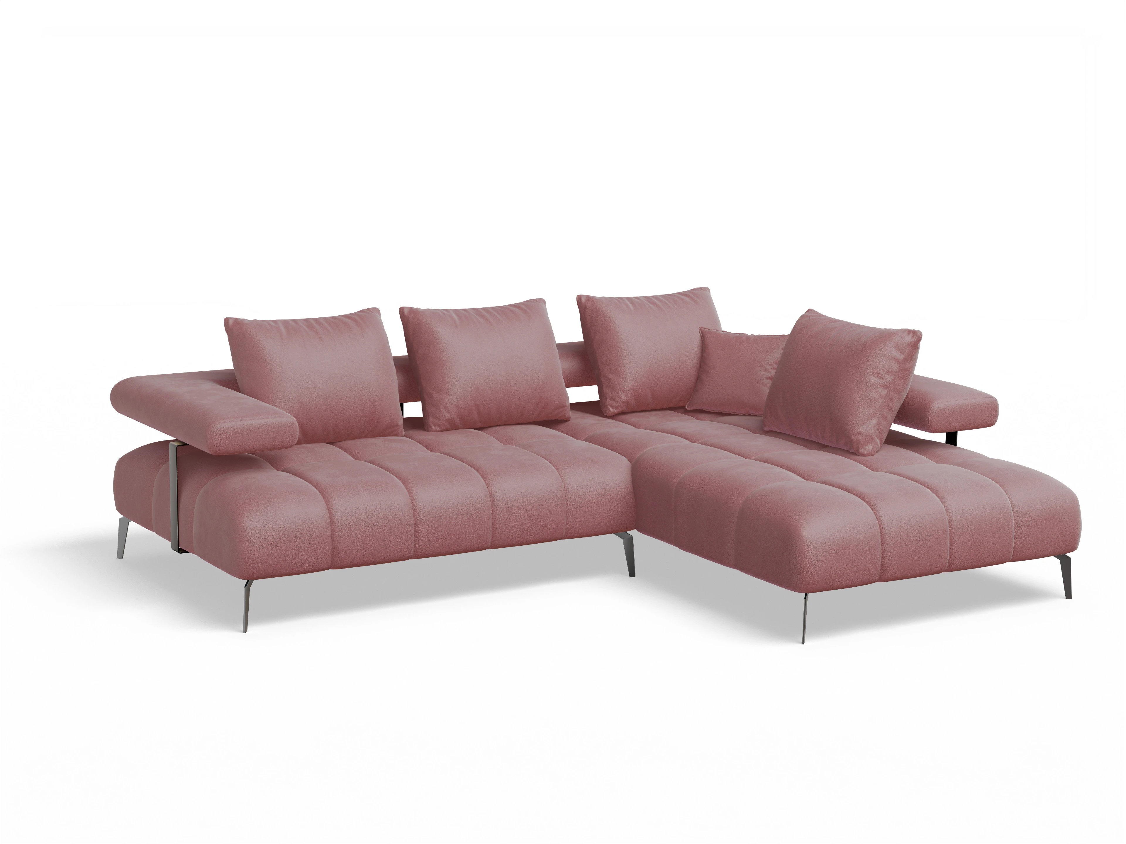 Ansicht des Produktes Madrid-O Ecksofa rechts Abschluss offen in Stoff Orange