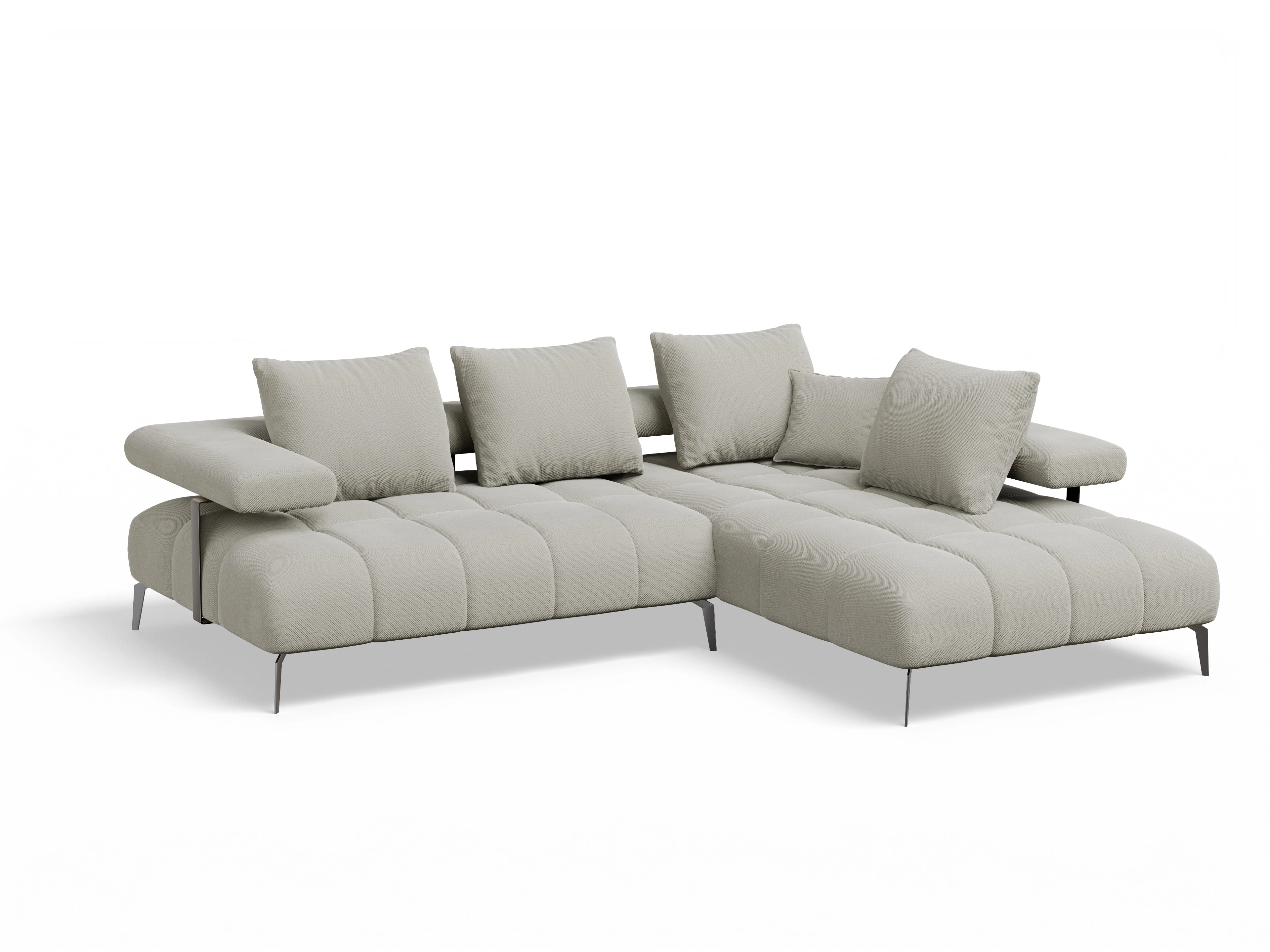 Ansicht des Produktes Madrid-O Ecksofa rechts Abschluss offen in Stoff Beige
