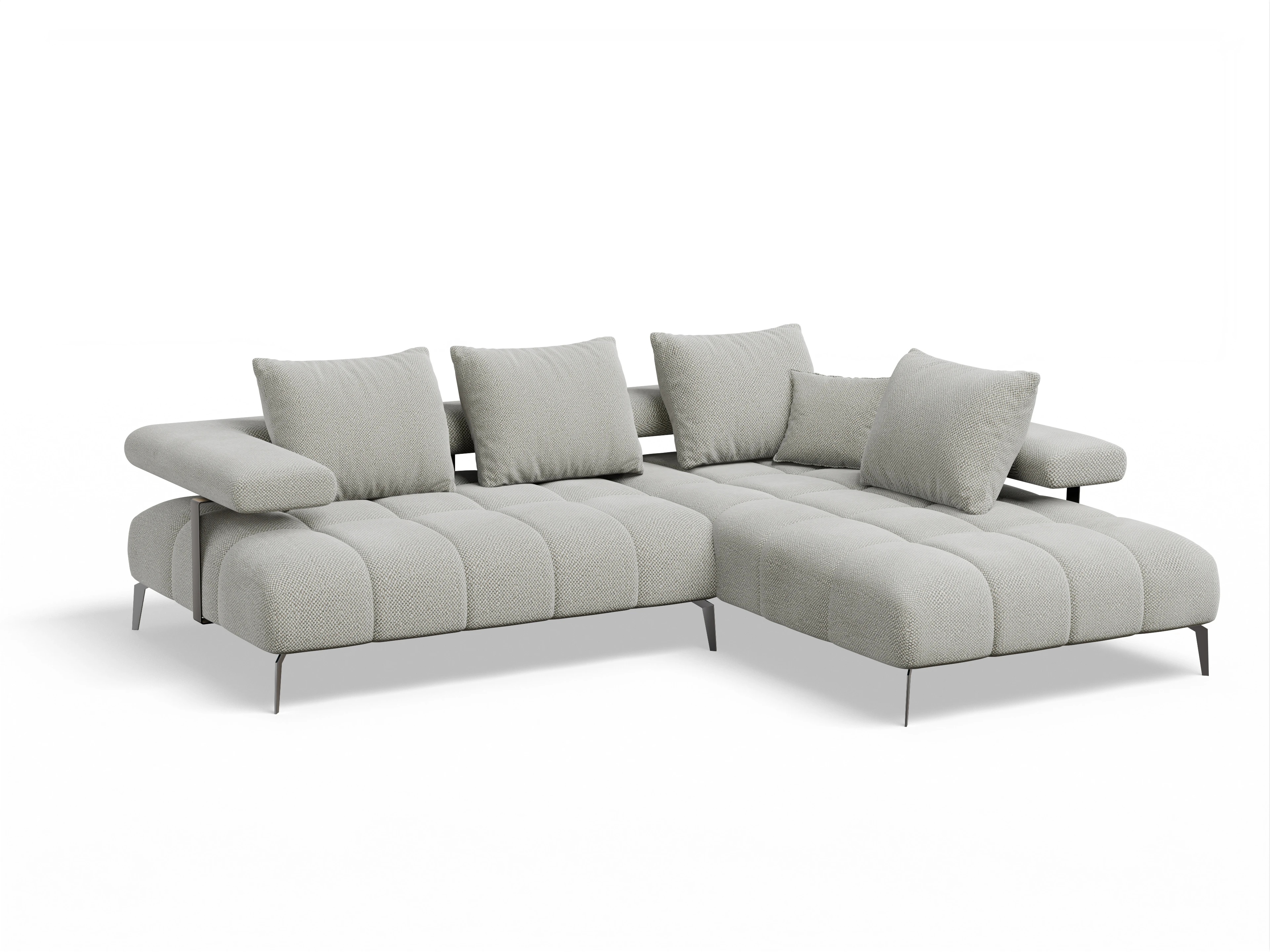 Ansicht des Produktes Madrid-O Ecksofa rechts Abschluss offen in Stoff Beige