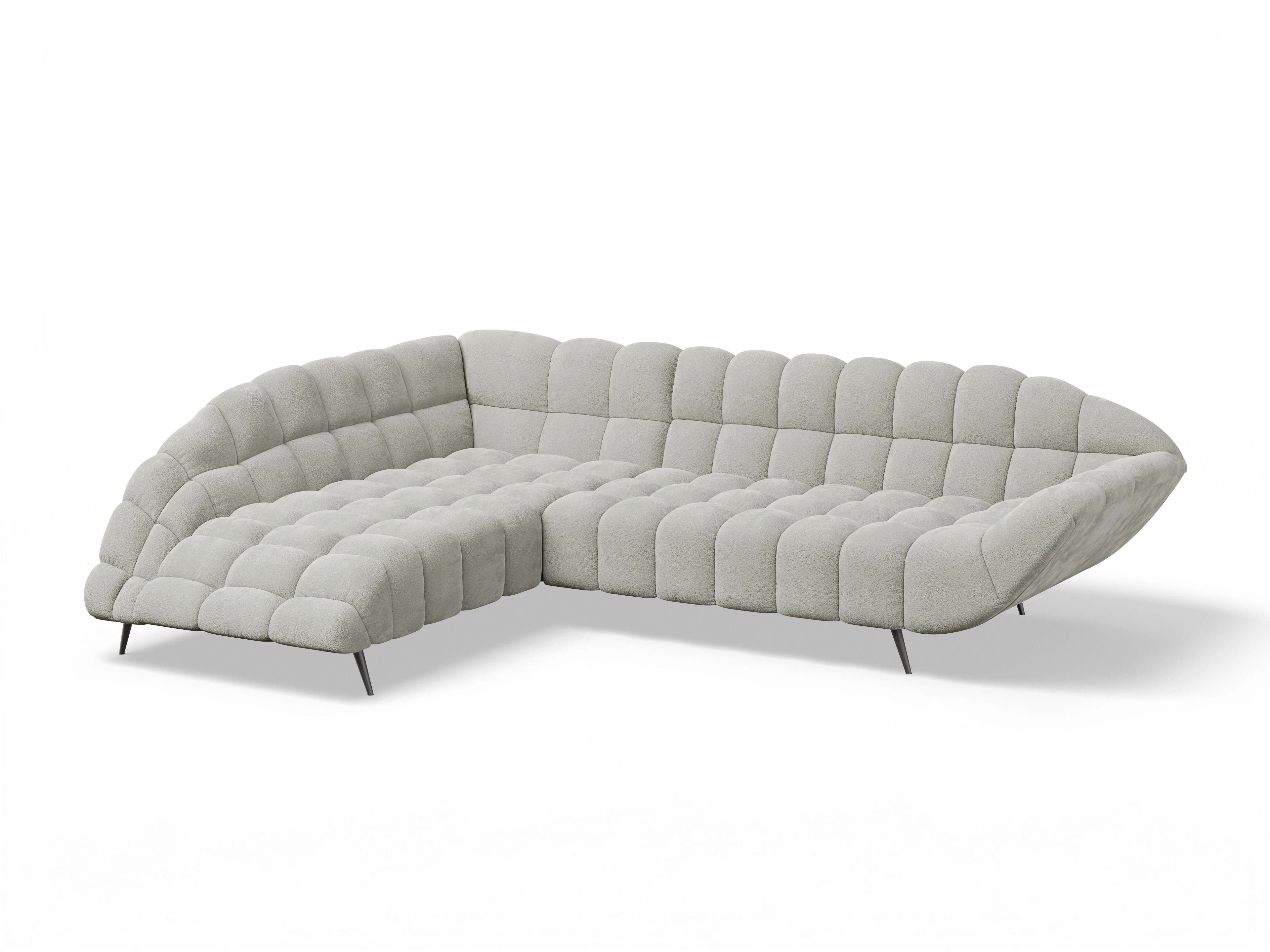 Ansicht des Produktes Girona-O Ecksofa links Abschluss offen in Stoff Beige